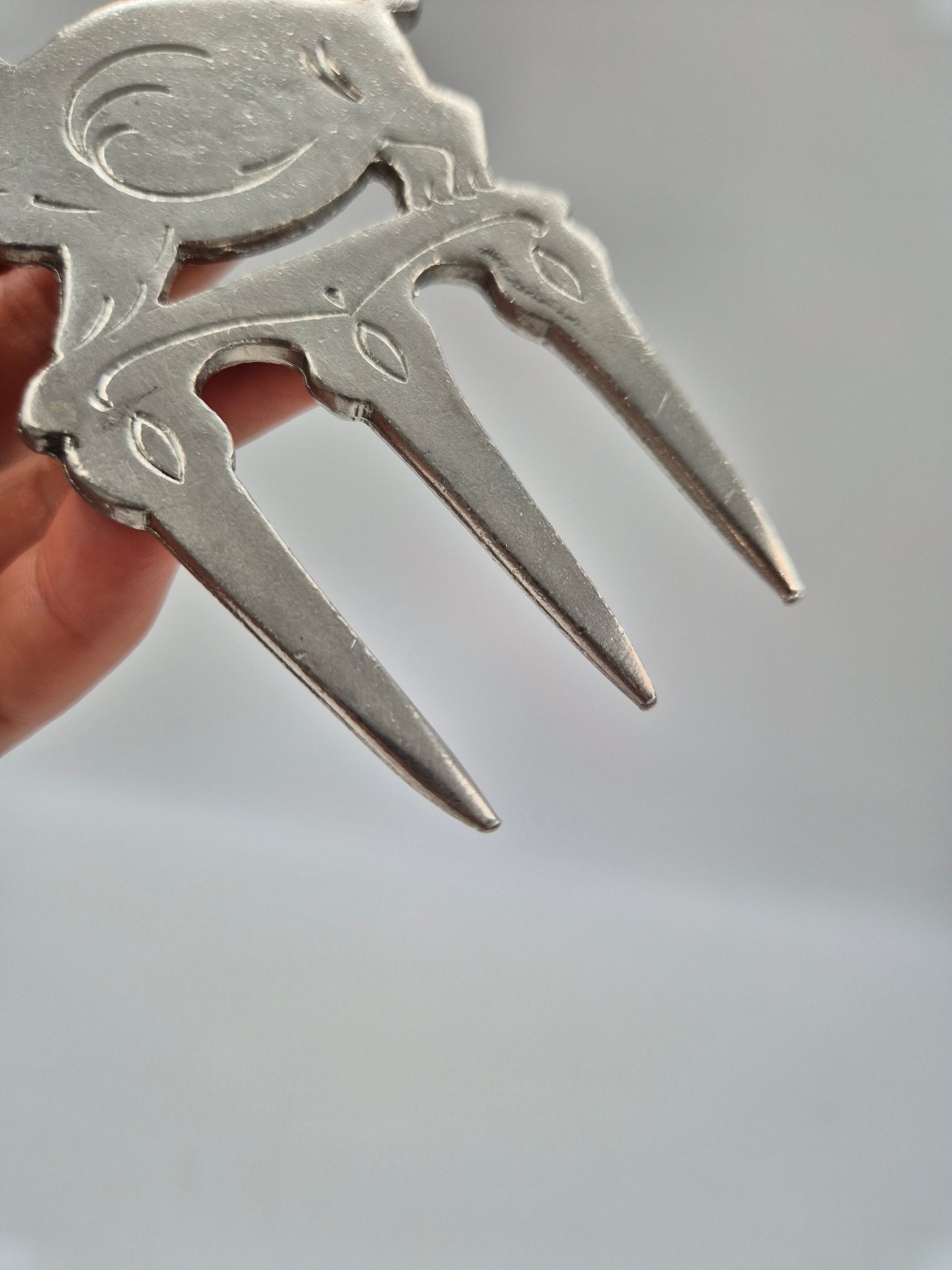 Vintage Swedish Pewter Ham Fork – Pig Design Serving Fork
