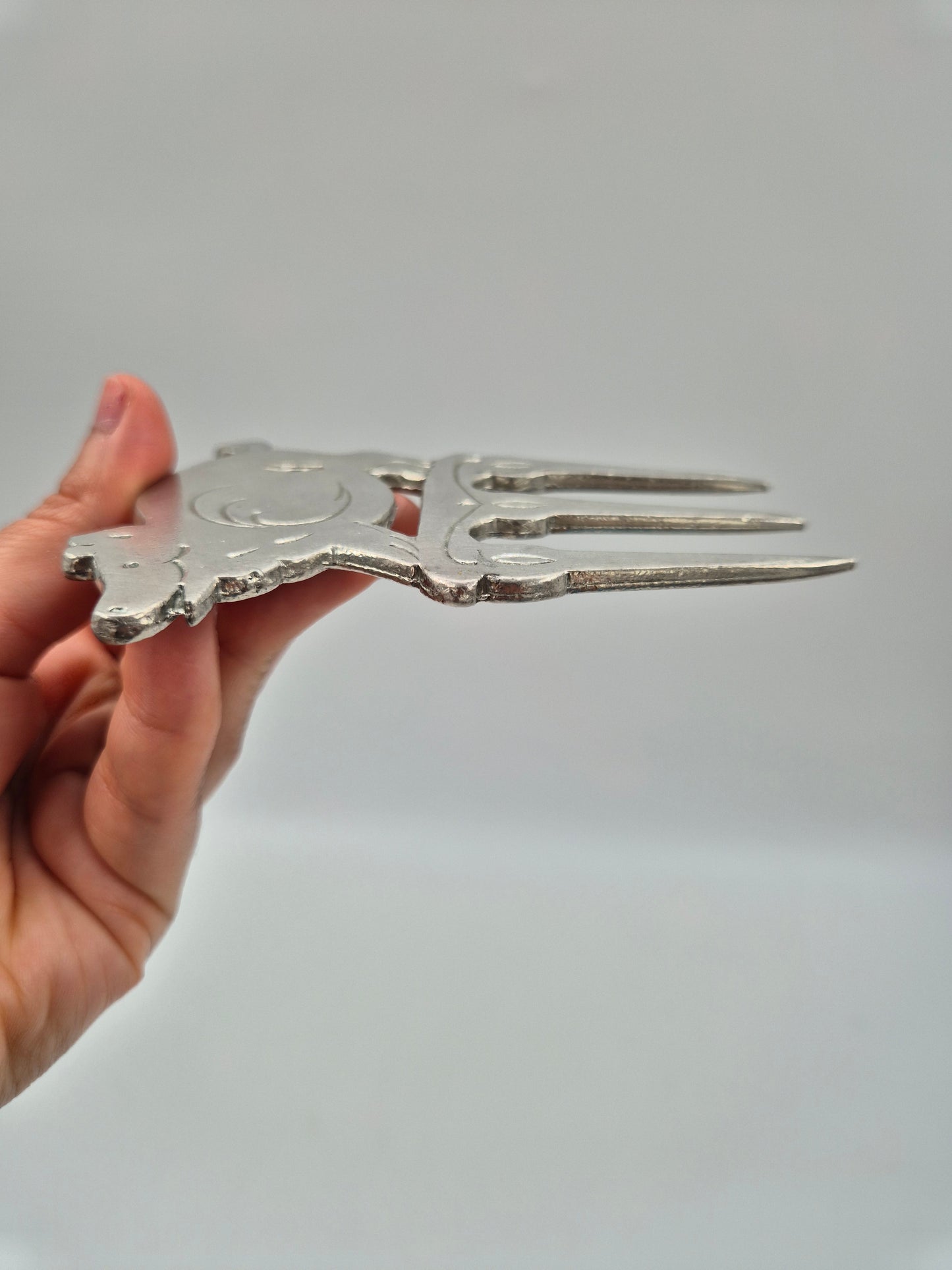 Vintage Swedish Pewter Ham Fork – Pig Design Serving Fork