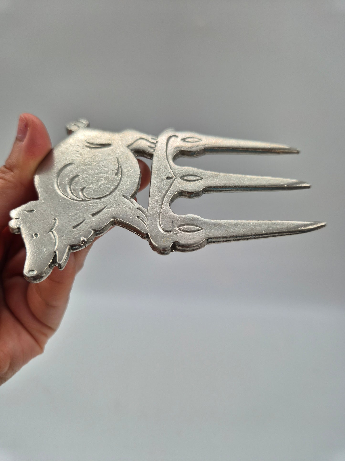 Vintage Swedish Pewter Ham Fork – Pig Design Serving Fork