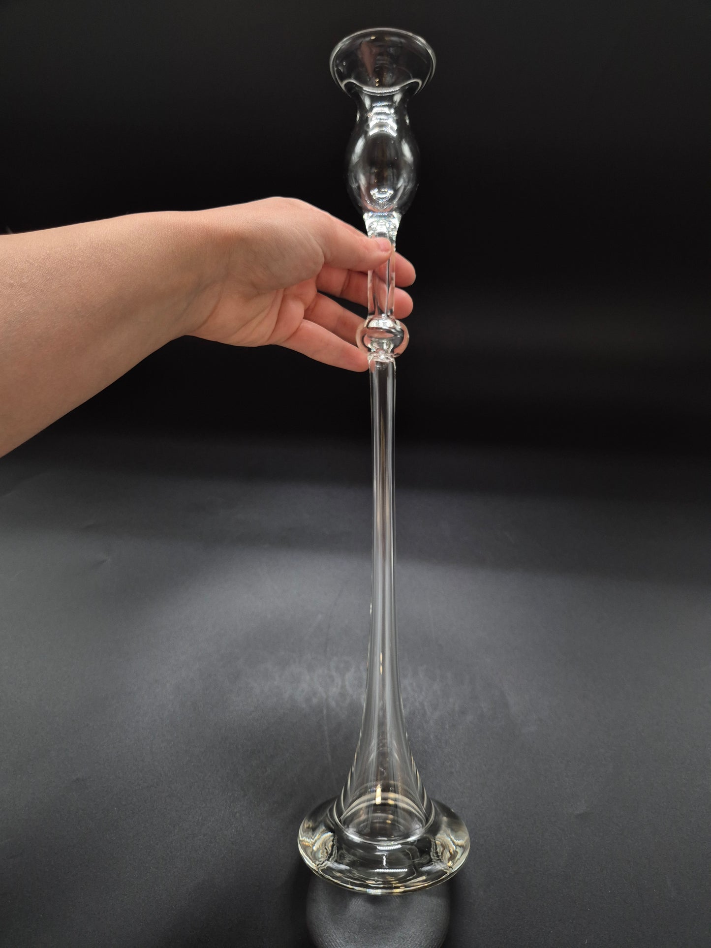 Vintage Kumela Glass Candlestick Holder 44.5 cm