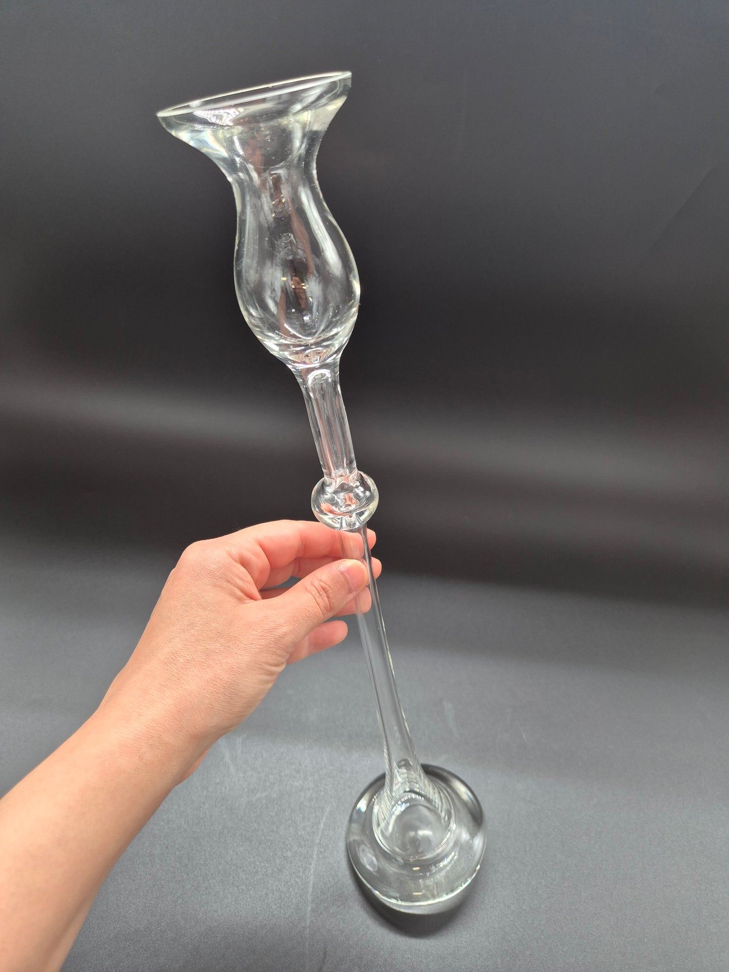 Vintage Kumela Glass Candlestick Holder 44.5 cm