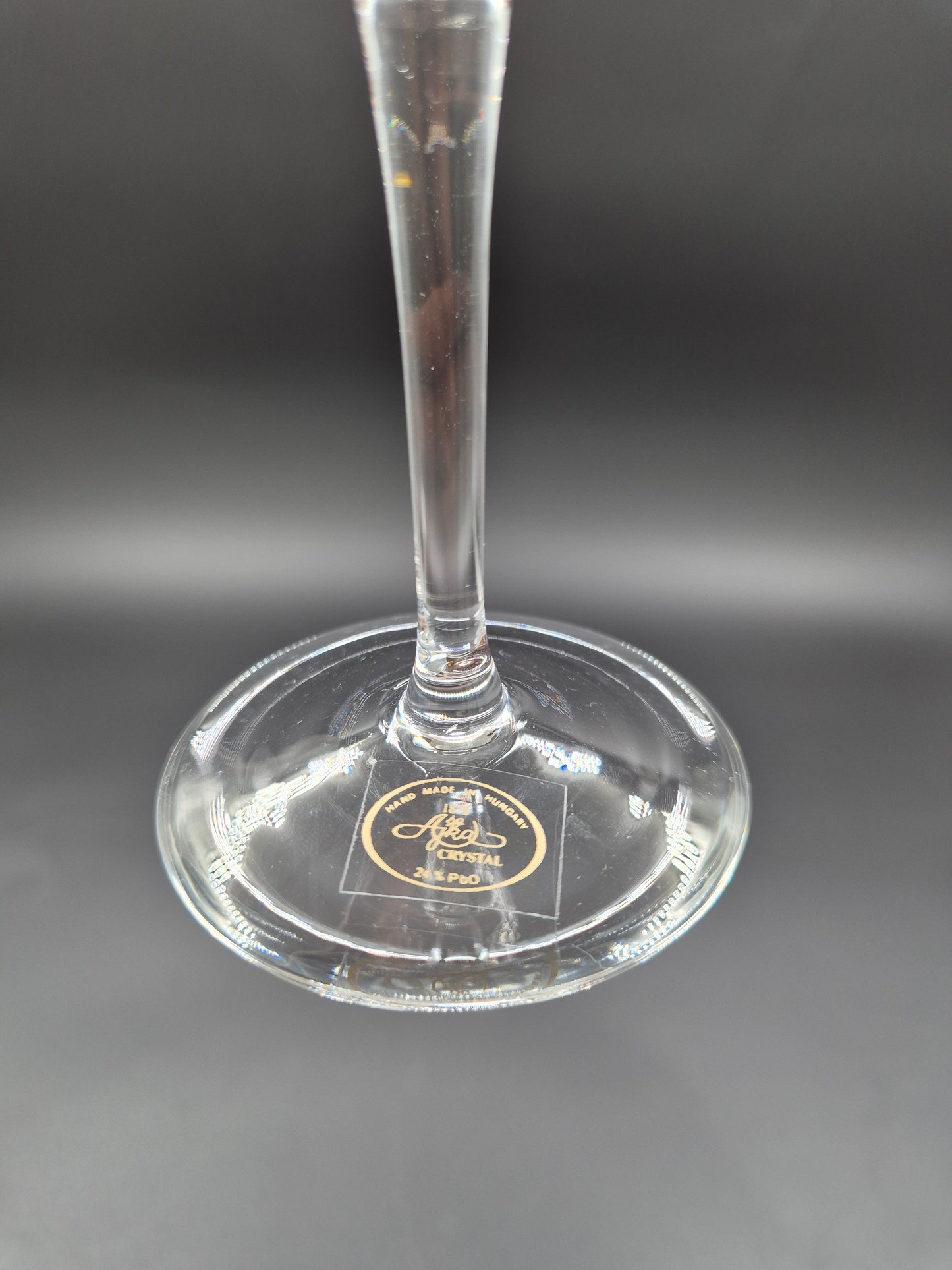 Set of 6 Ajka Crystal Champagne Glasses | Vintage Hungarian Cut Crystal Glassware