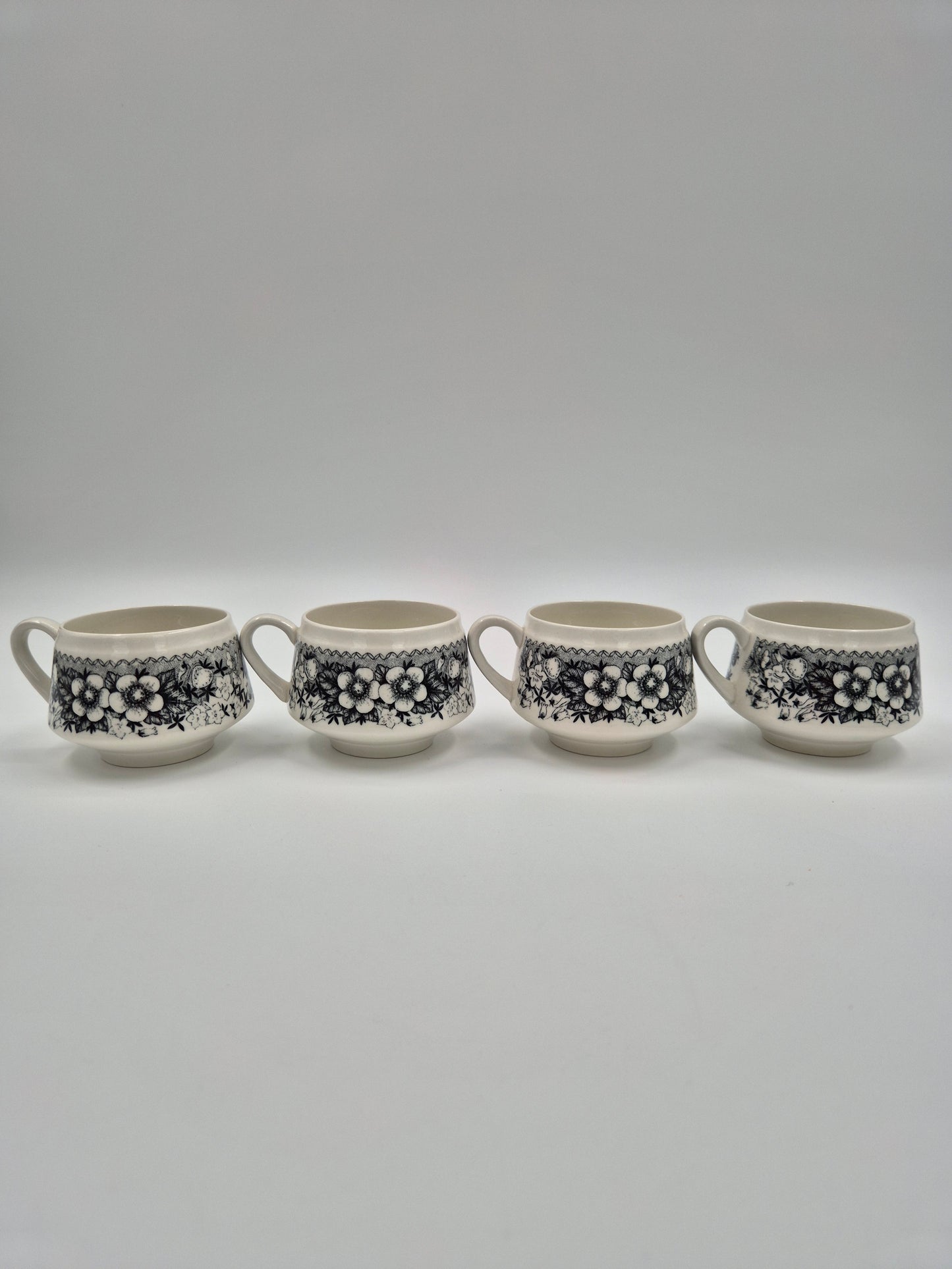 Set of 4 vintage Arabia Finland Talvikki Espresso Cup & Saucer – Finnish Floral Ceramic