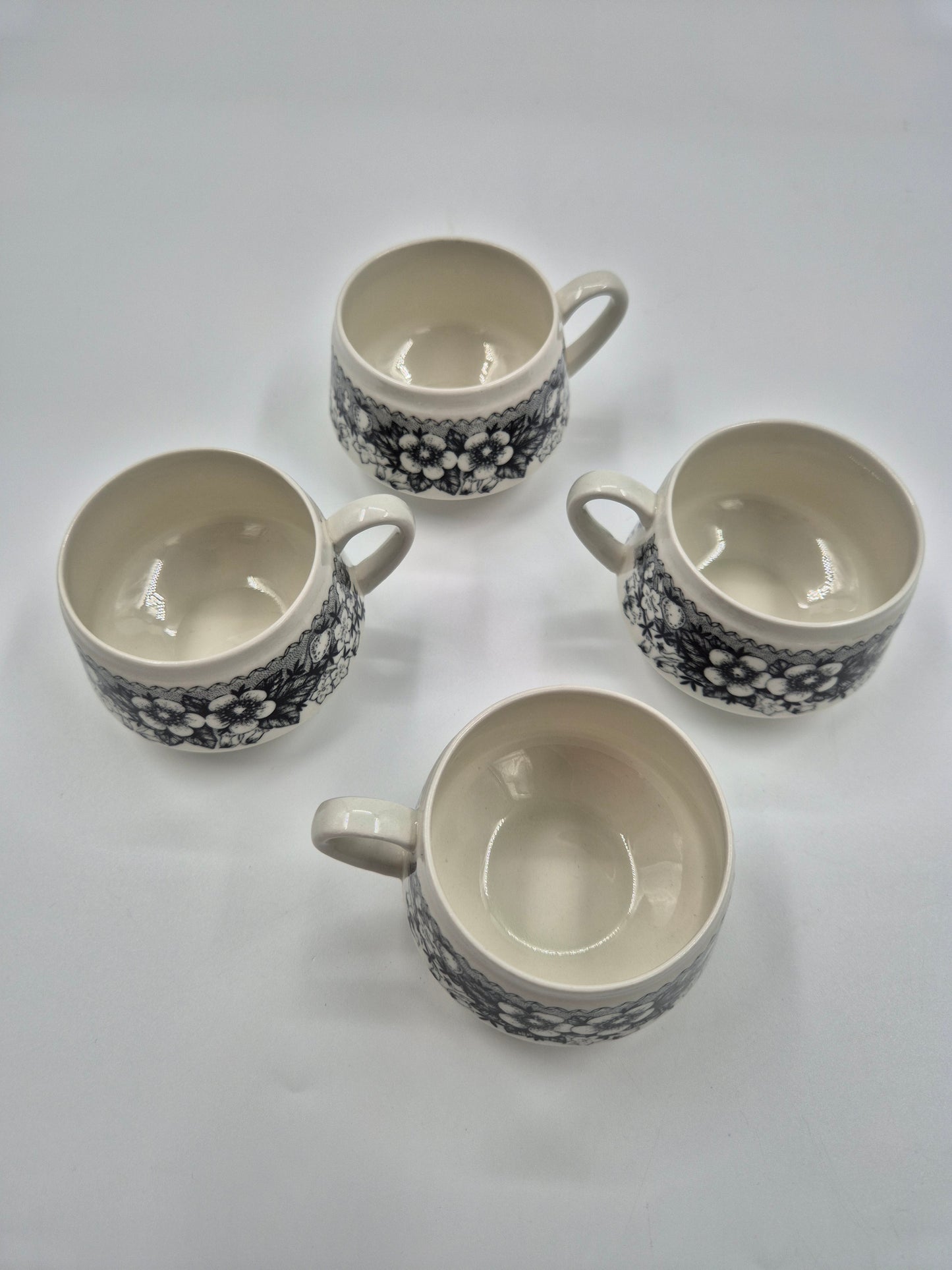 Set of 4 vintage Arabia Finland Talvikki Espresso Cup & Saucer – Finnish Floral Ceramic