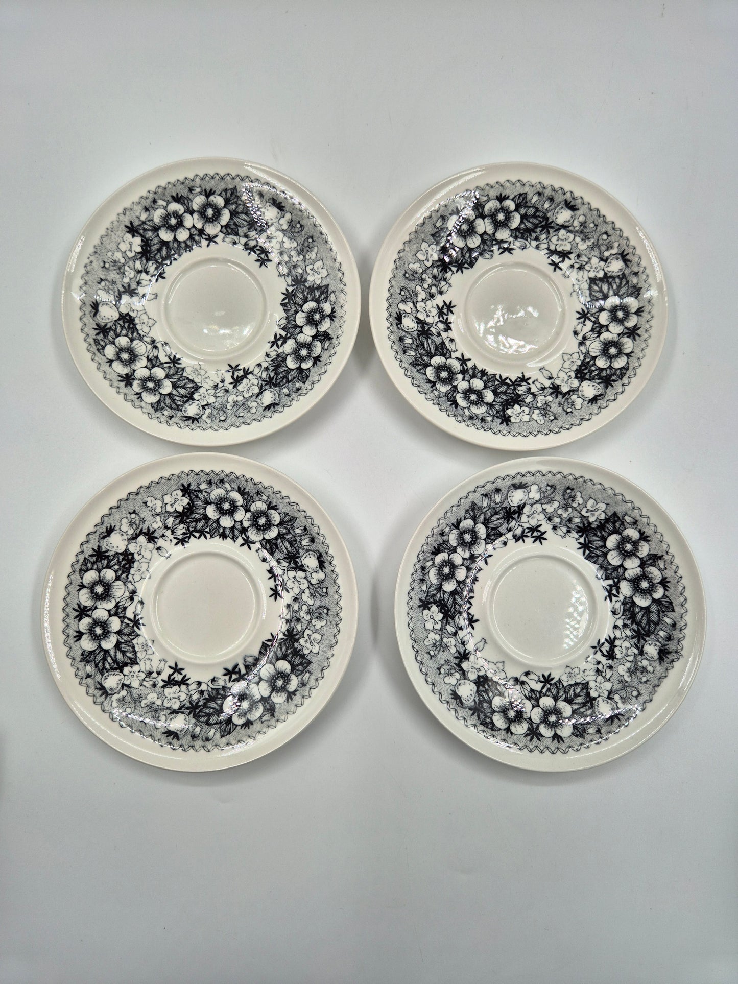 Set of 4 vintage Arabia Finland Talvikki Espresso Cup & Saucer – Finnish Floral Ceramic