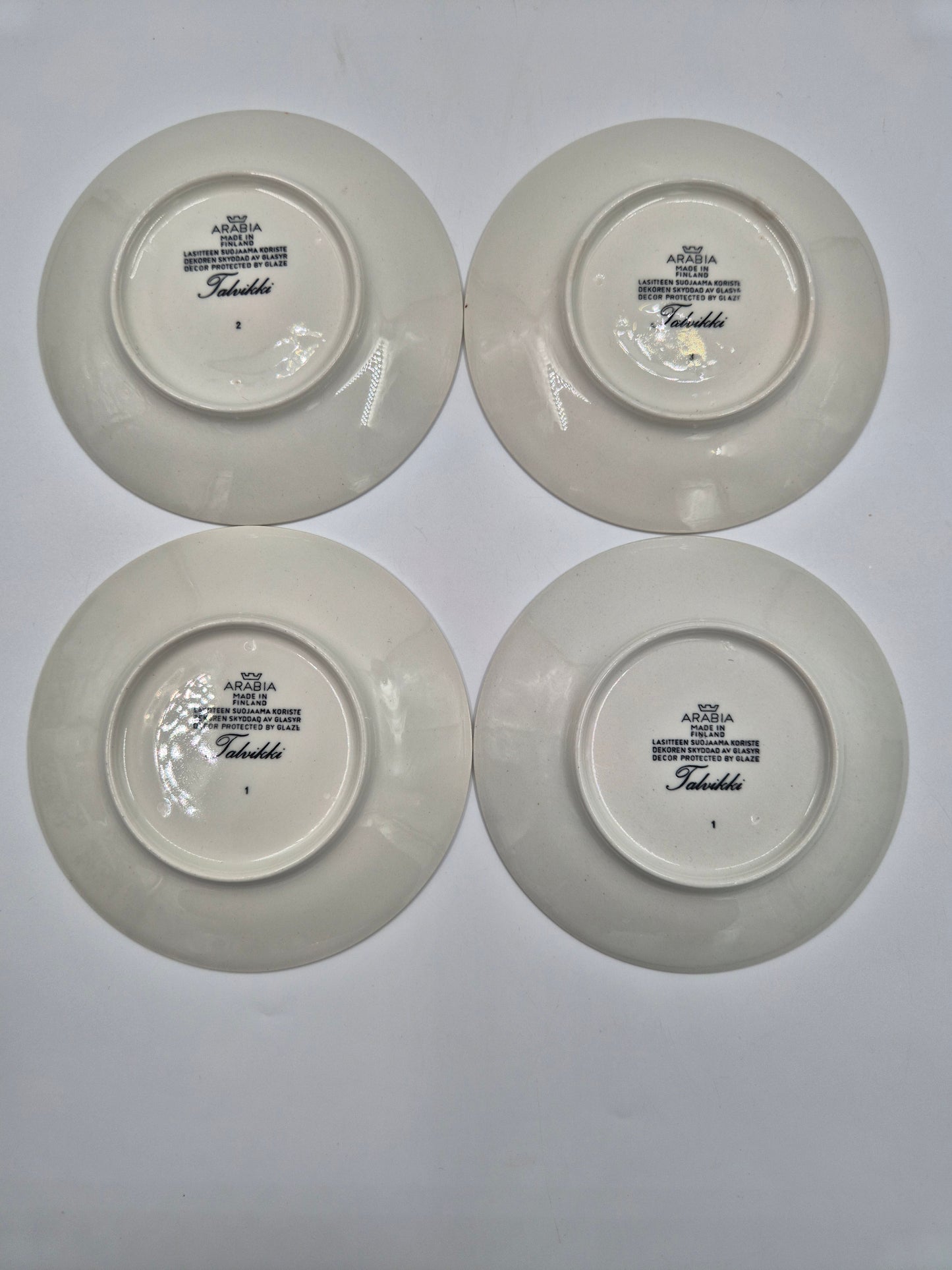 Set of 4 vintage Arabia Finland Talvikki Espresso Cup & Saucer – Finnish Floral Ceramic