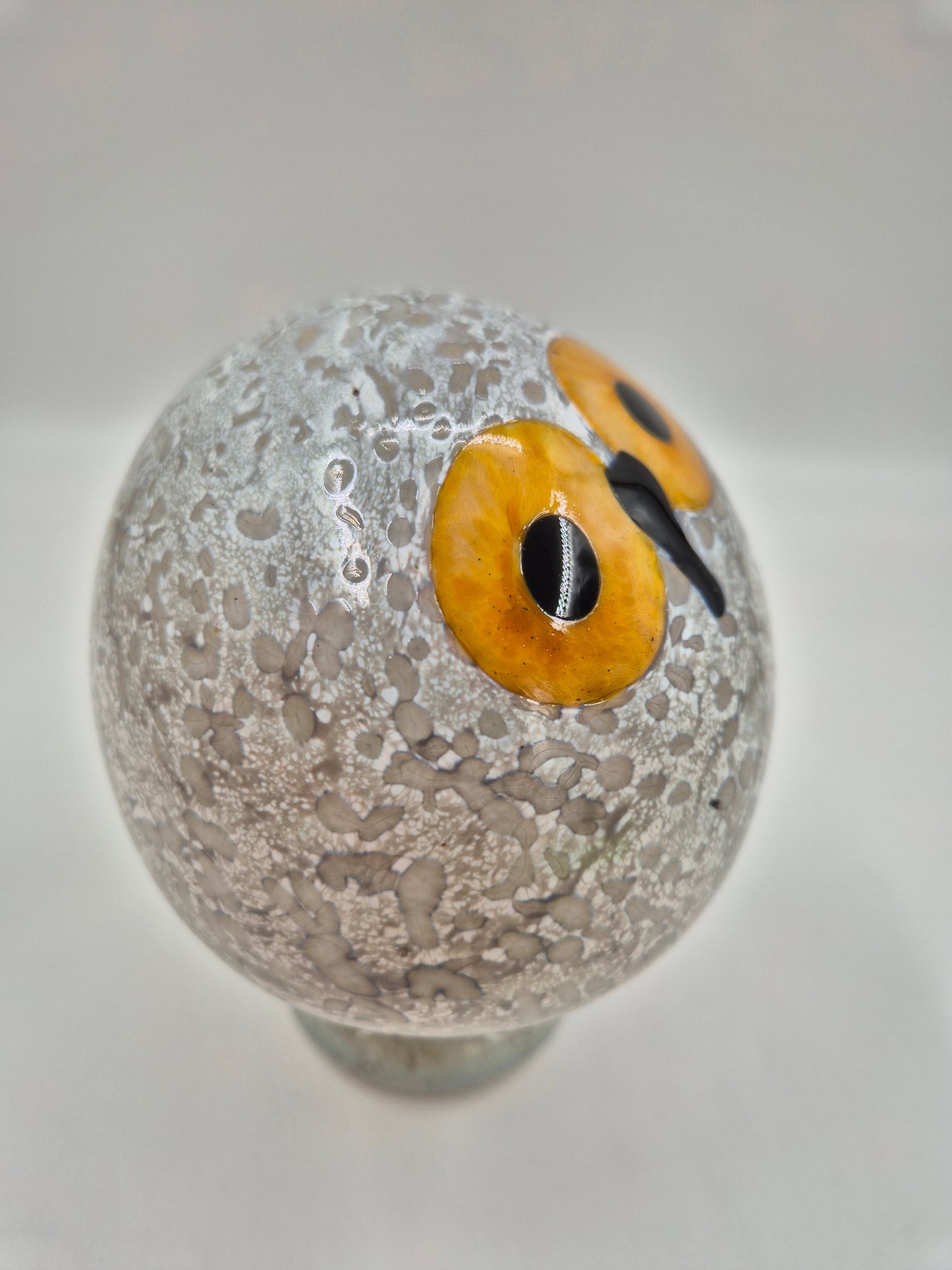 Oiva Toikka Helmipöllö Owl, Signed Art Glass Bird, Nuutajärvi Finland