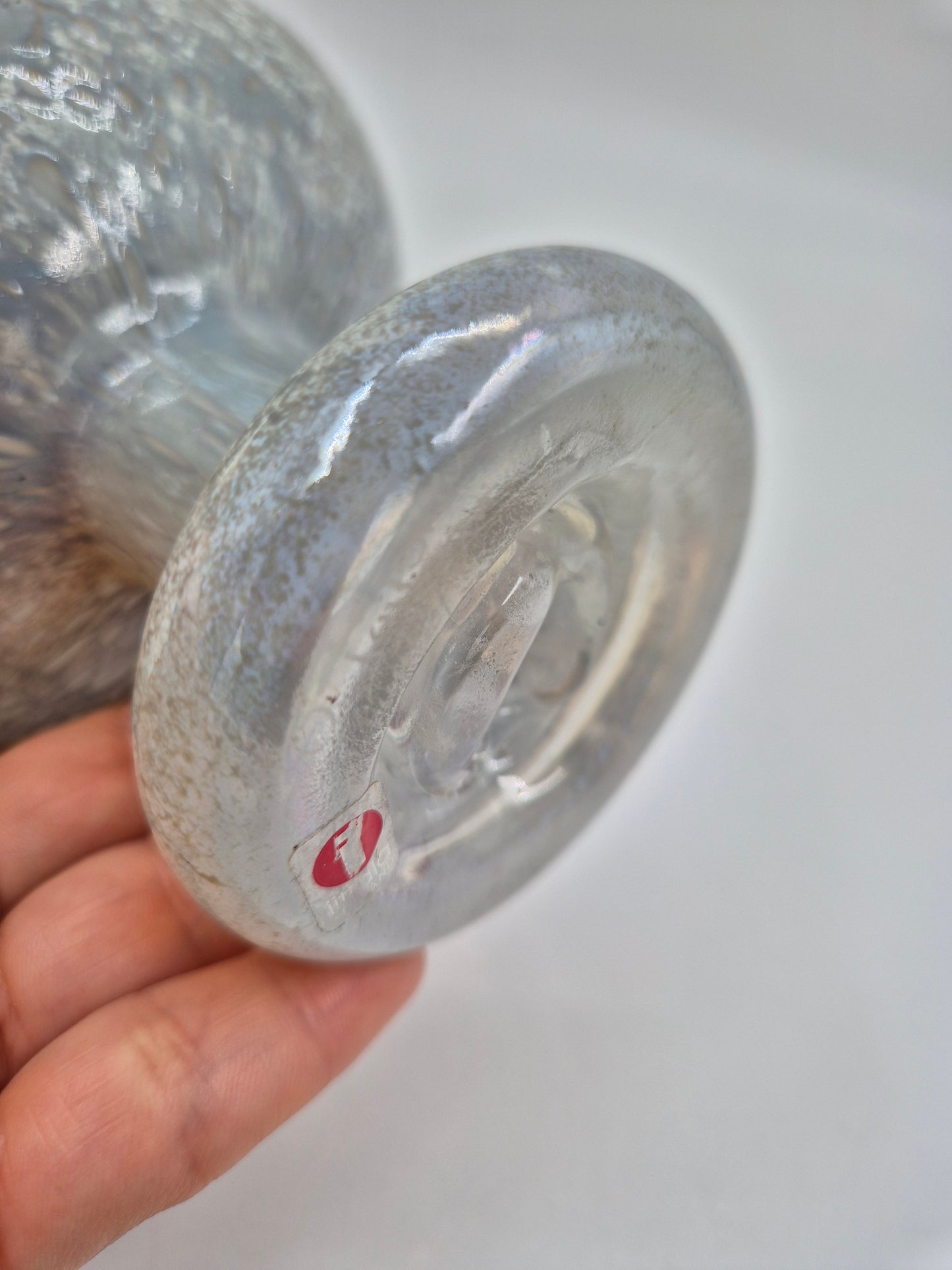Oiva Toikka Helmipöllö Owl, Signed Art Glass Bird, Nuutajärvi Finland