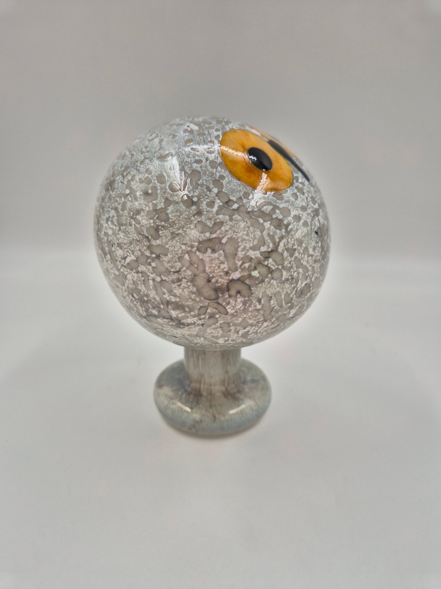 Oiva Toikka Helmipöllö Owl, Signed Art Glass Bird, Nuutajärvi Finland