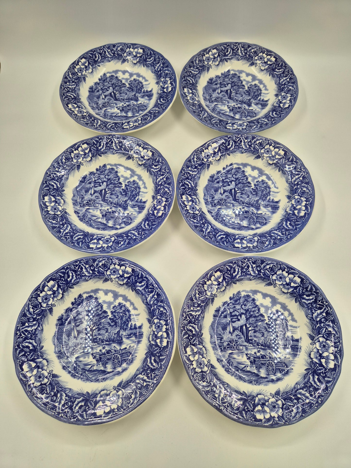 Set of 6 Ceramica Quadrifoglio Soup Plates