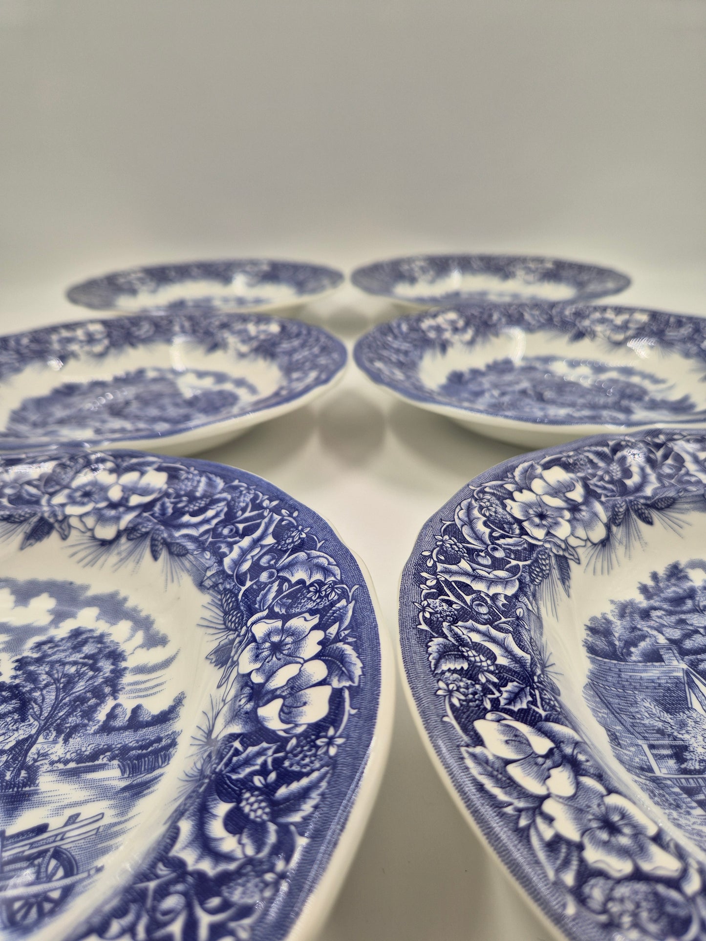 Set of 6 Ceramica Quadrifoglio Soup Plates