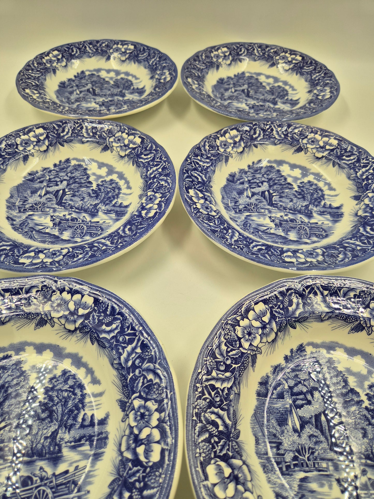 Set of 6 Ceramica Quadrifoglio Soup Plates