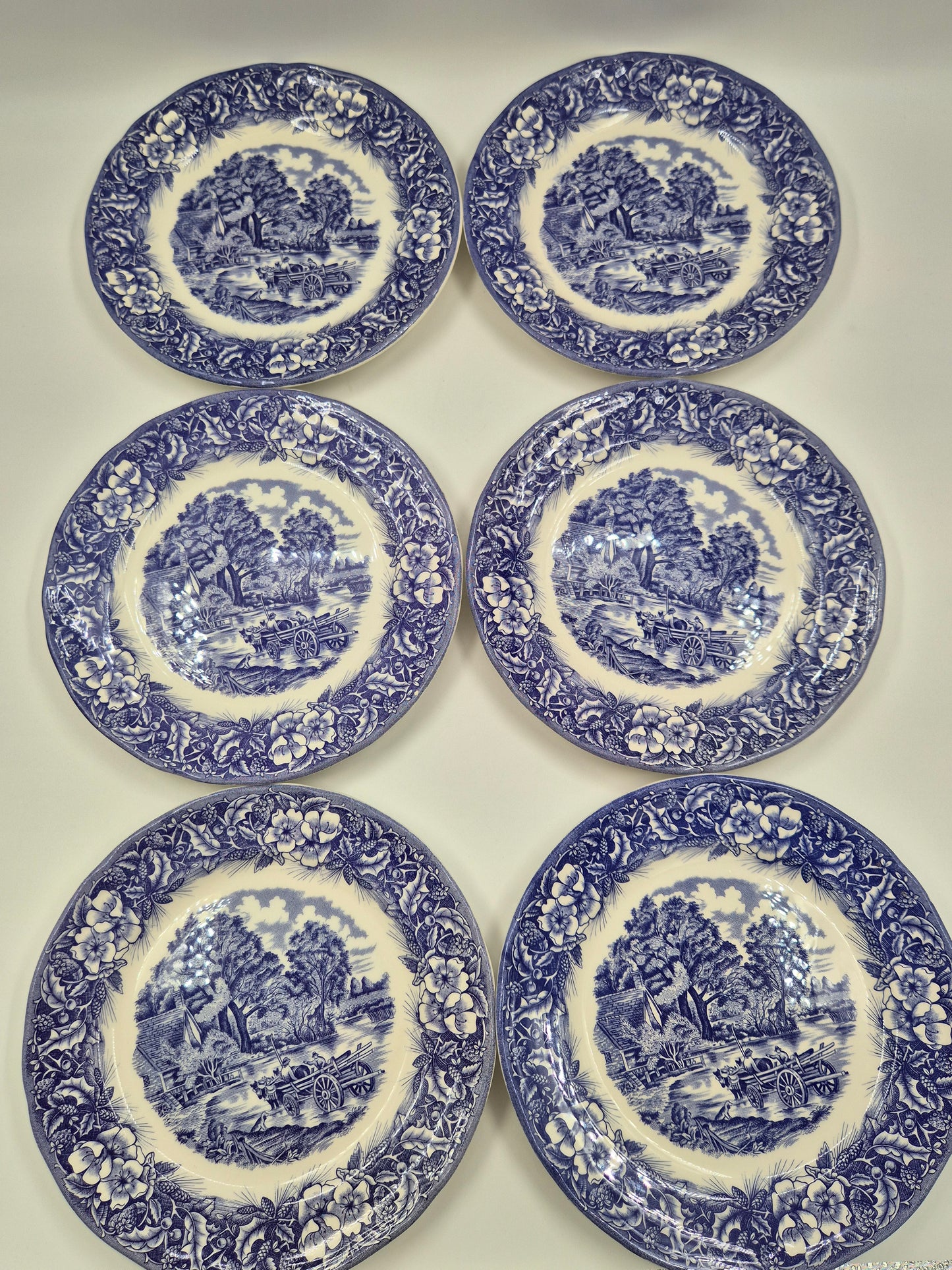 Set of 6 Ceramica Quadrifoglio Dinner Plates