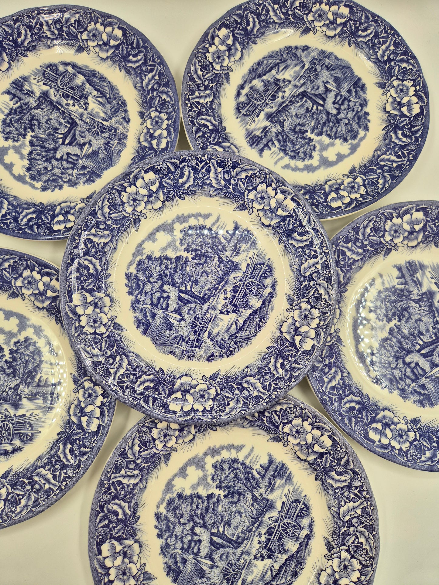 Set of 6 Ceramica Quadrifoglio Dinner Plates