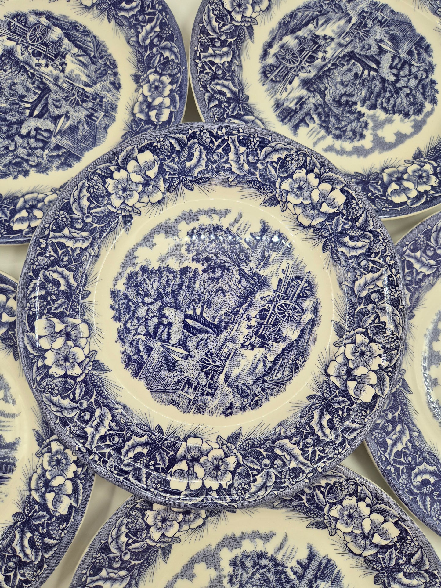 Set of 6 Ceramica Quadrifoglio Dinner Plates