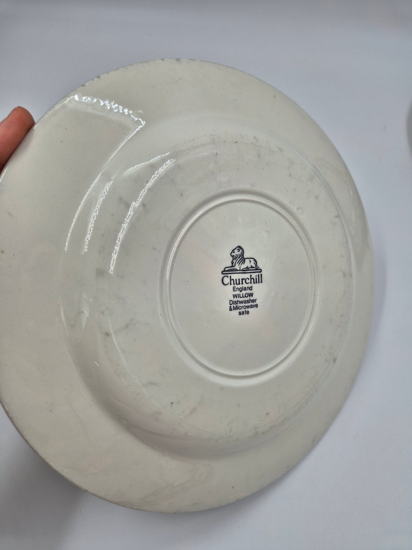Vintage Blue Willow Dinner Plates by Churchill England, Set of 8