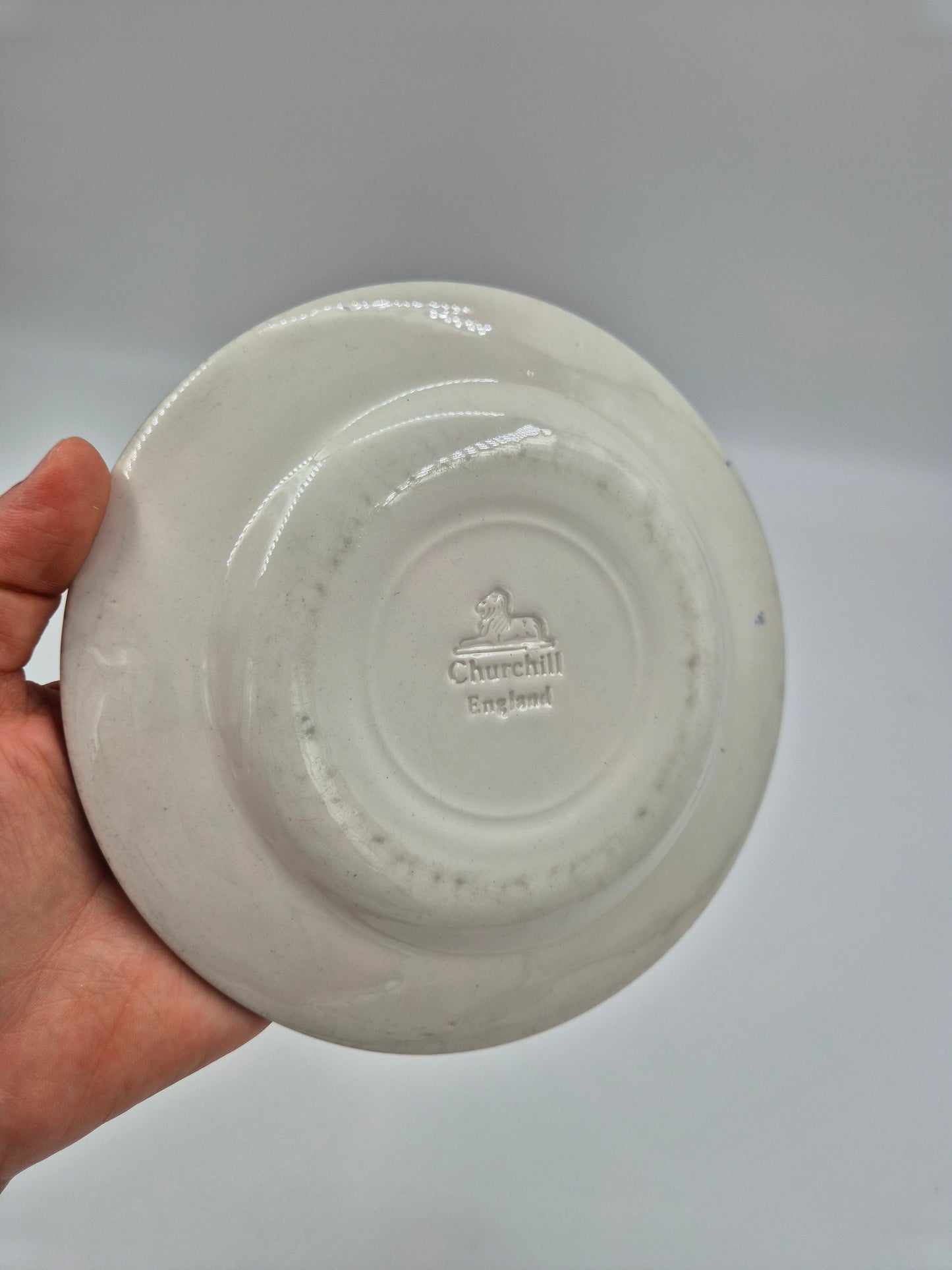 Set of 8 Vintage Churchill England Blue Willow Dessert Plates 17 cm | Blue & White English Transferware
