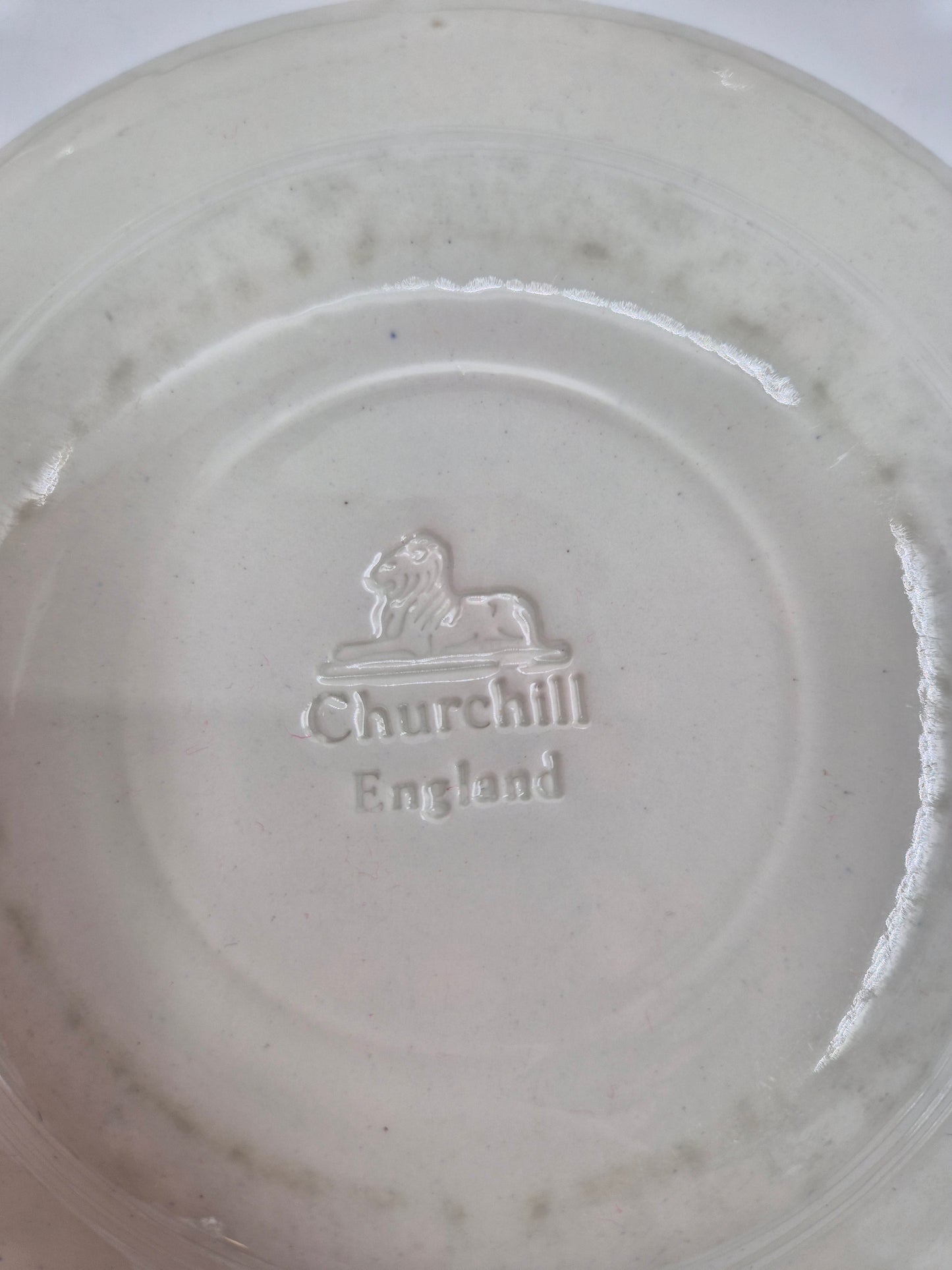 Set of 8 Vintage Churchill England Blue Willow Dessert Plates 17 cm | Blue & White English Transferware