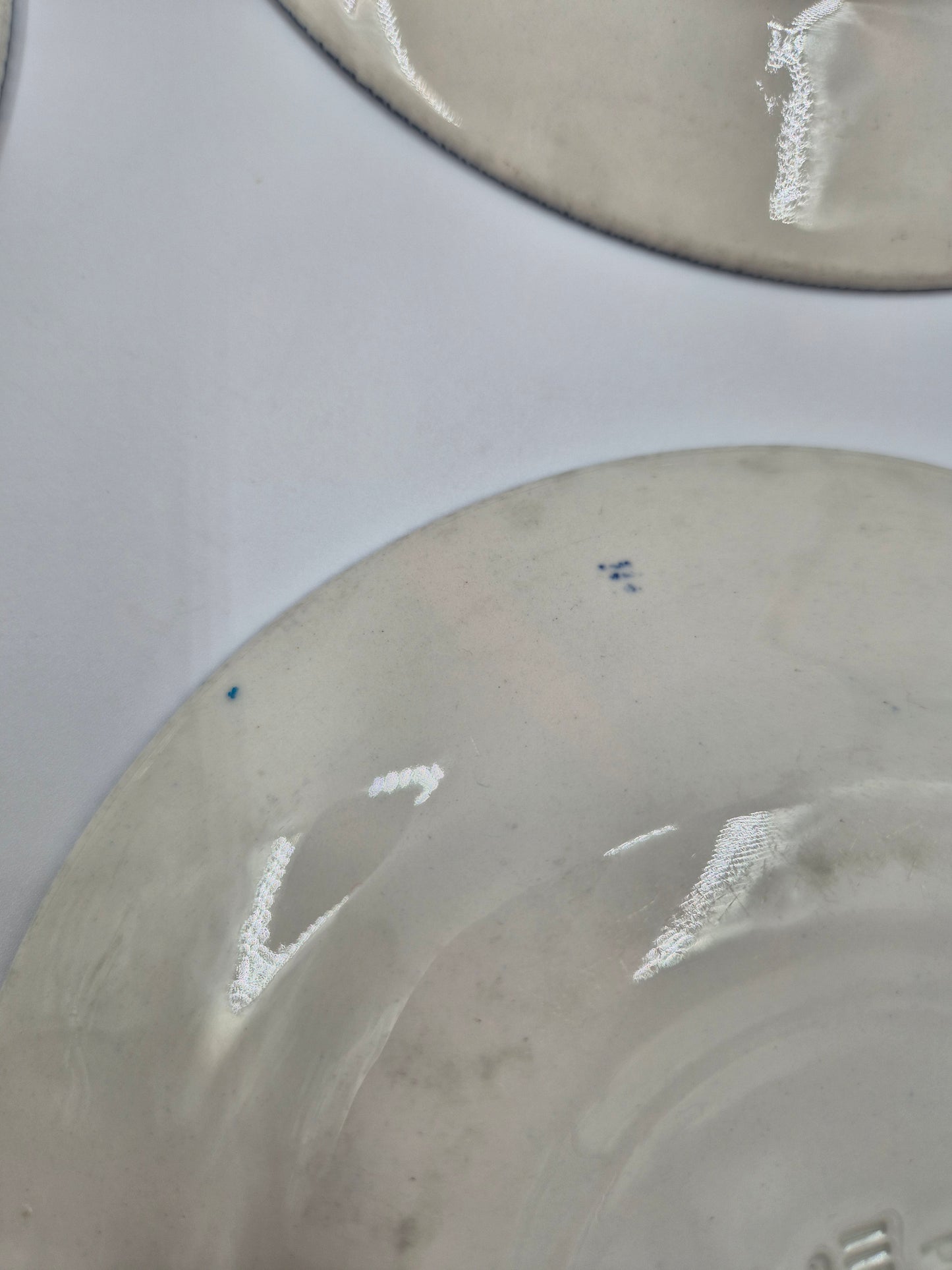 Set of 8 Vintage Churchill England Blue Willow Dessert Plates 17 cm | Blue & White English Transferware