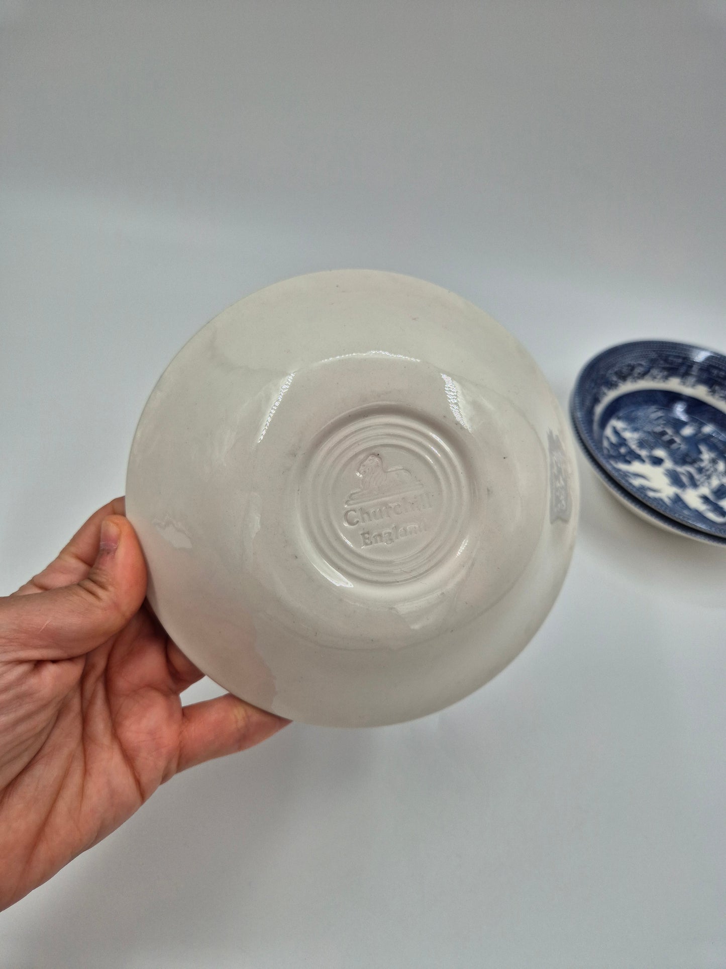 Set of 8 Vintage Churchill England Blue Willow Dessert Bowls | Blue & White English Transferware