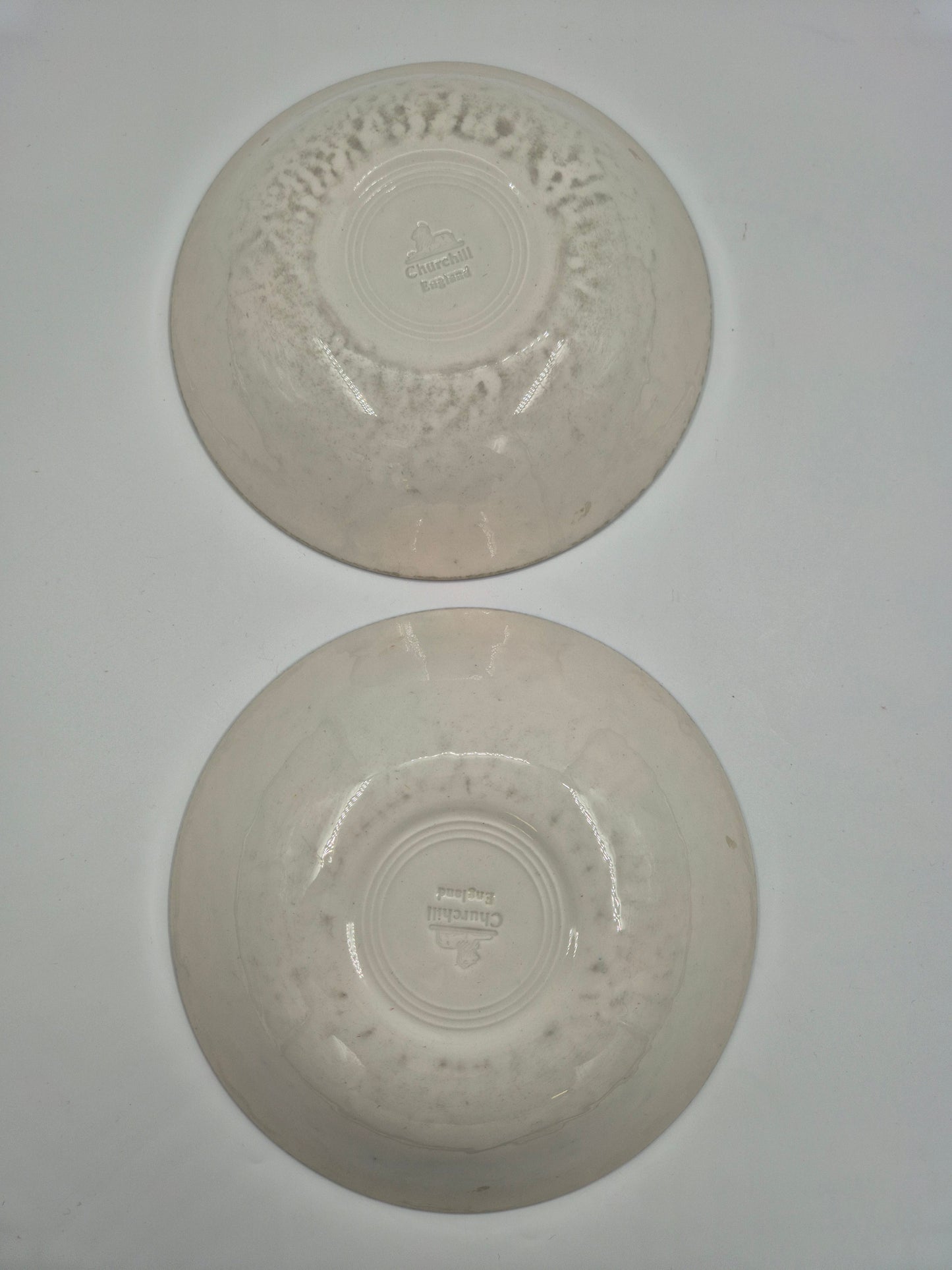 Pair of Vintage Churchill England Blue Willow Serving Bowls 23 cm | Blue & White English Transferware