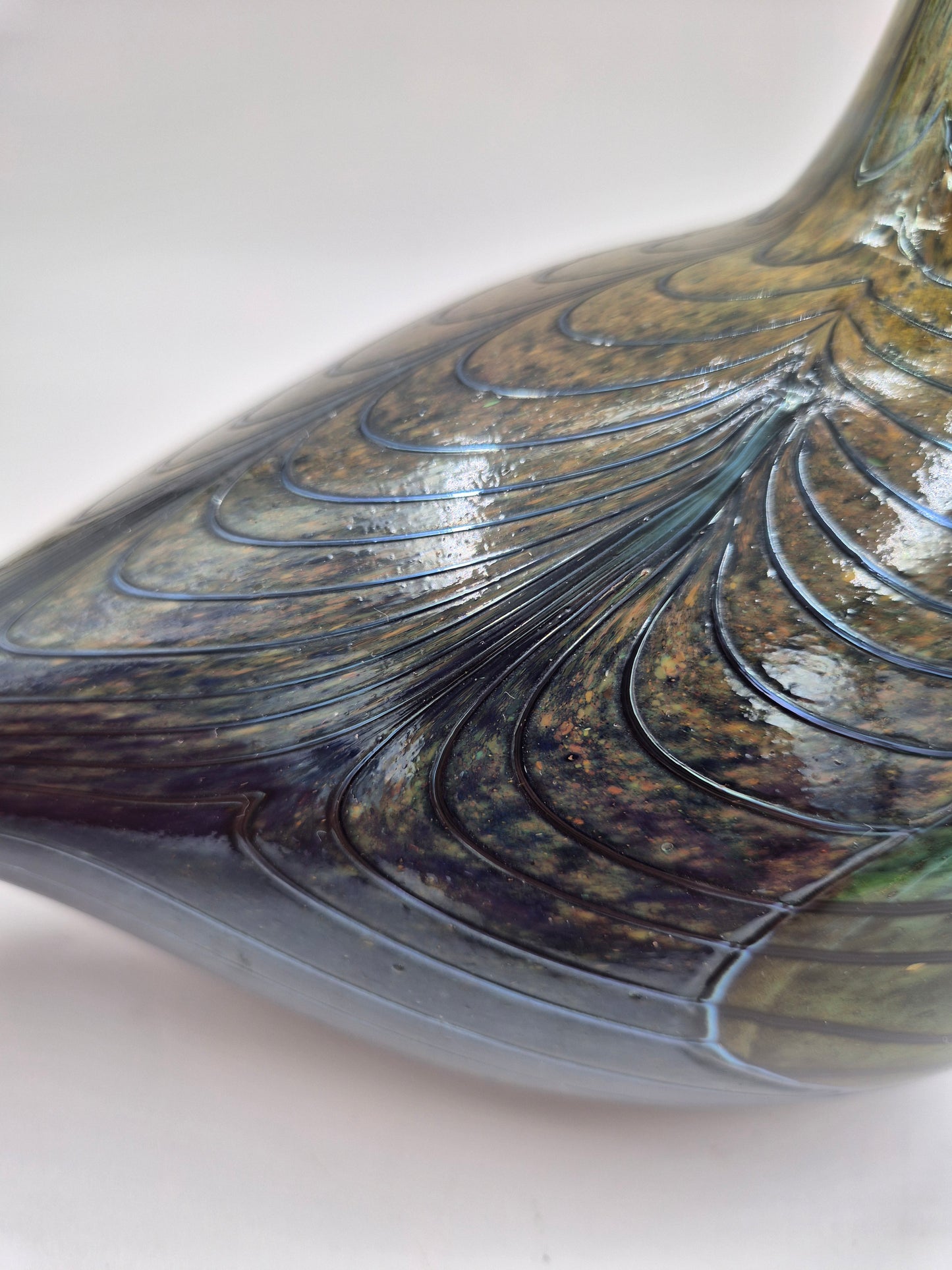 Vintage Nuutajärvi Oiva Toikka "Fasaani" Art Glass Bird 24.5 cm | Signed Finnish Glass Sculpture