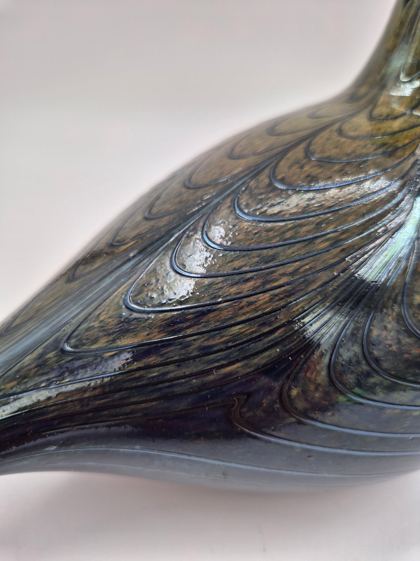 Vintage Nuutajärvi Oiva Toikka "Fasaani" Art Glass Bird 24.5 cm | Signed Finnish Glass Sculpture