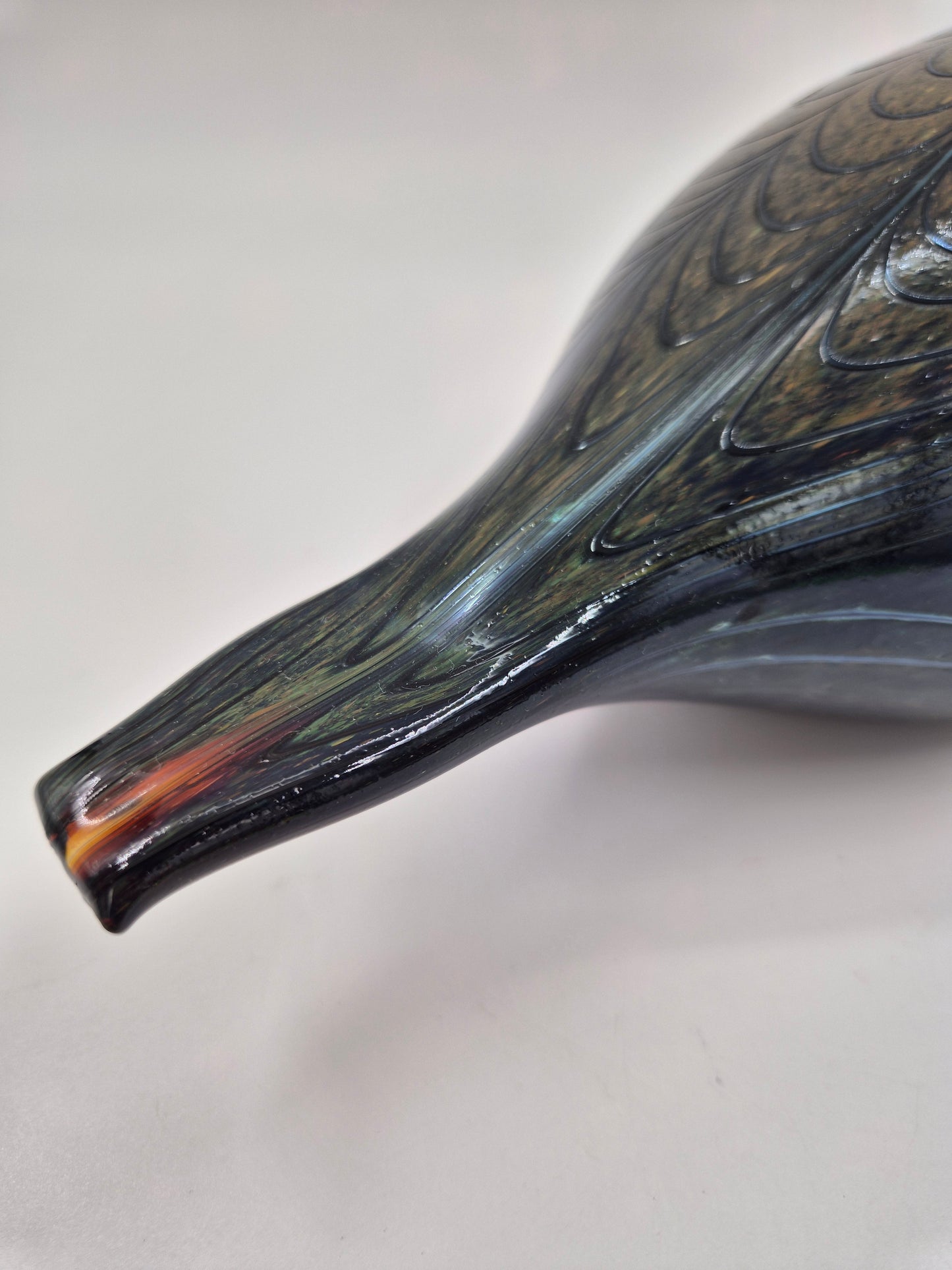 Vintage Nuutajärvi Oiva Toikka "Fasaani" Art Glass Bird 24.5 cm | Signed Finnish Glass Sculpture