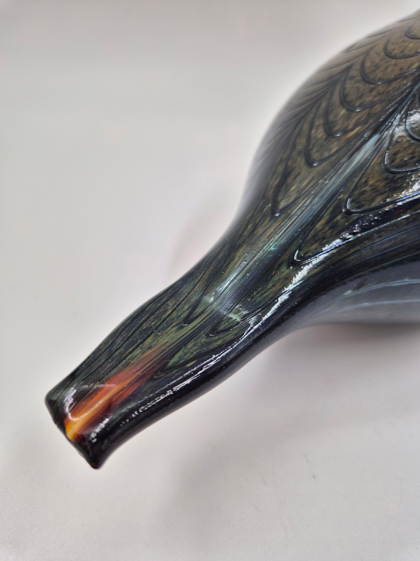 Vintage Nuutajärvi Oiva Toikka "Fasaani" Art Glass Bird 24.5 cm | Signed Finnish Glass Sculpture