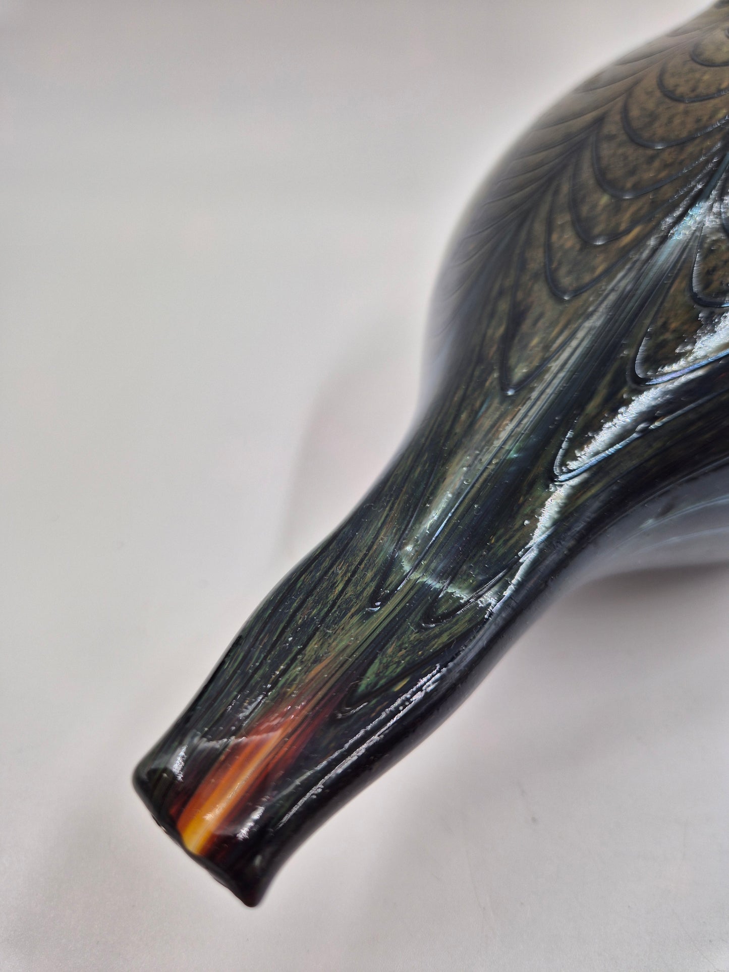 Vintage Nuutajärvi Oiva Toikka "Fasaani" Art Glass Bird 24.5 cm | Signed Finnish Glass Sculpture