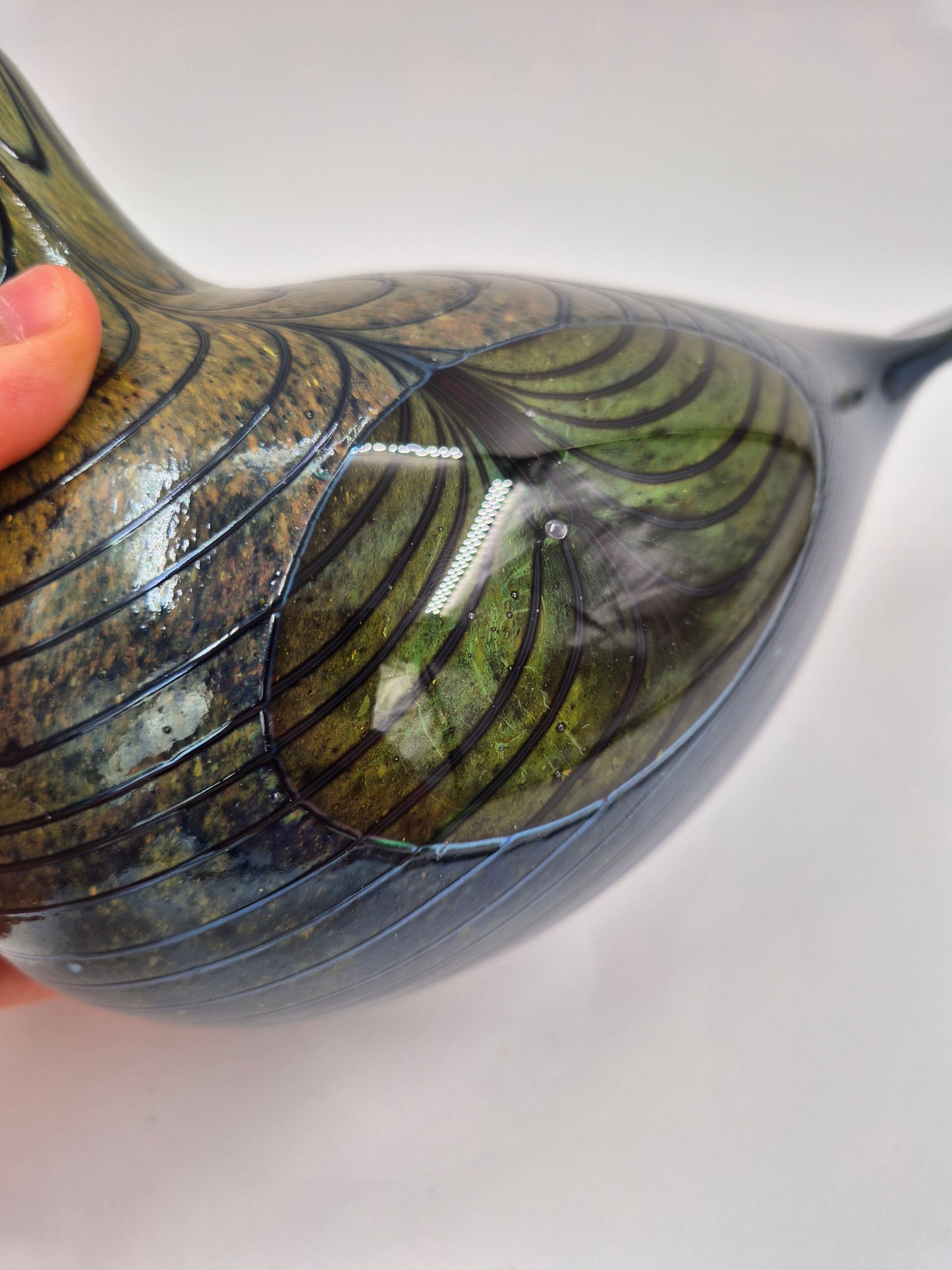 Vintage Nuutajärvi Oiva Toikka "Fasaani" Art Glass Bird 24.5 cm | Signed Finnish Glass Sculpture