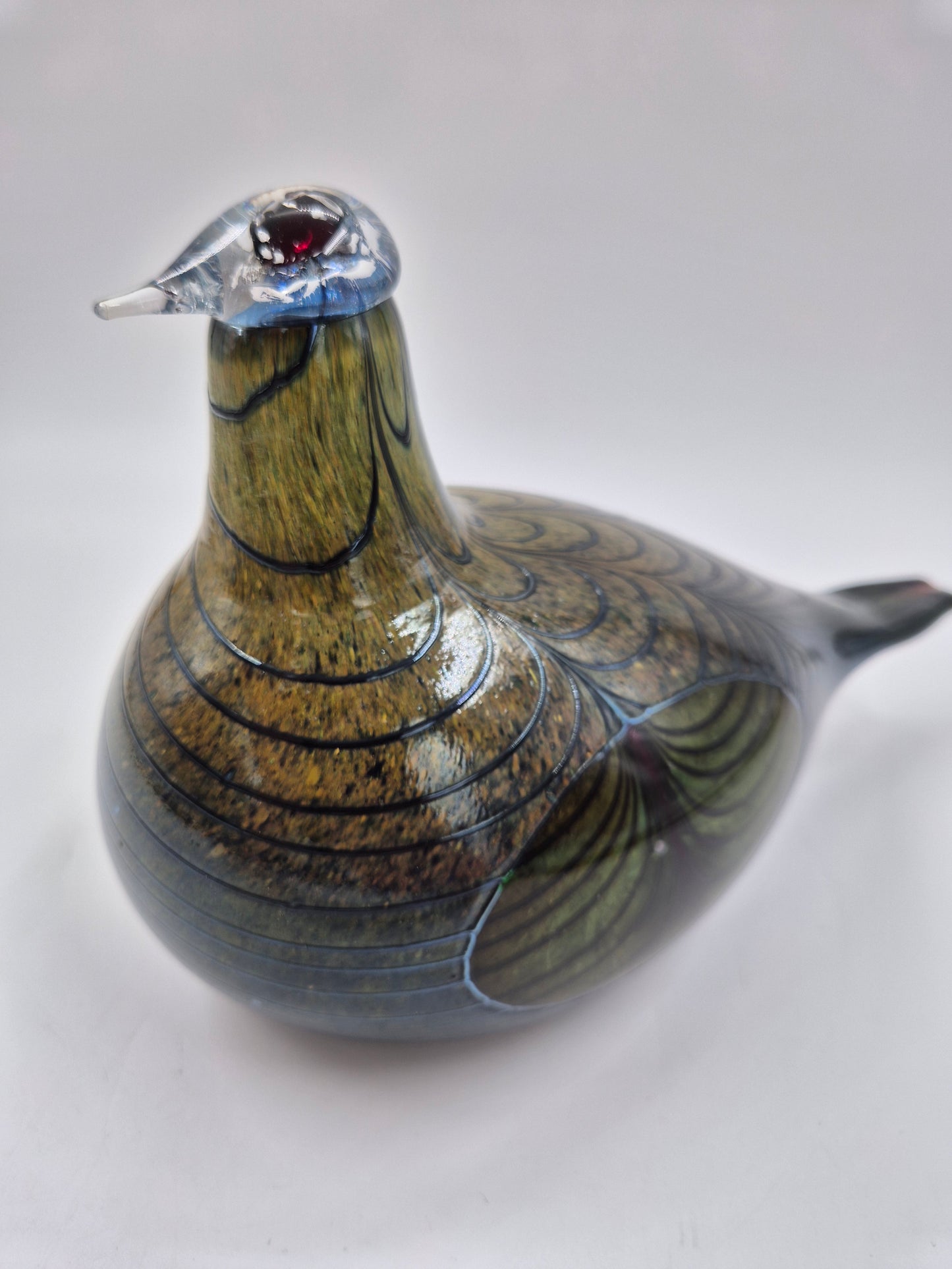 Vintage Nuutajärvi Oiva Toikka "Fasaani" Art Glass Bird 24.5 cm | Signed Finnish Glass Sculpture