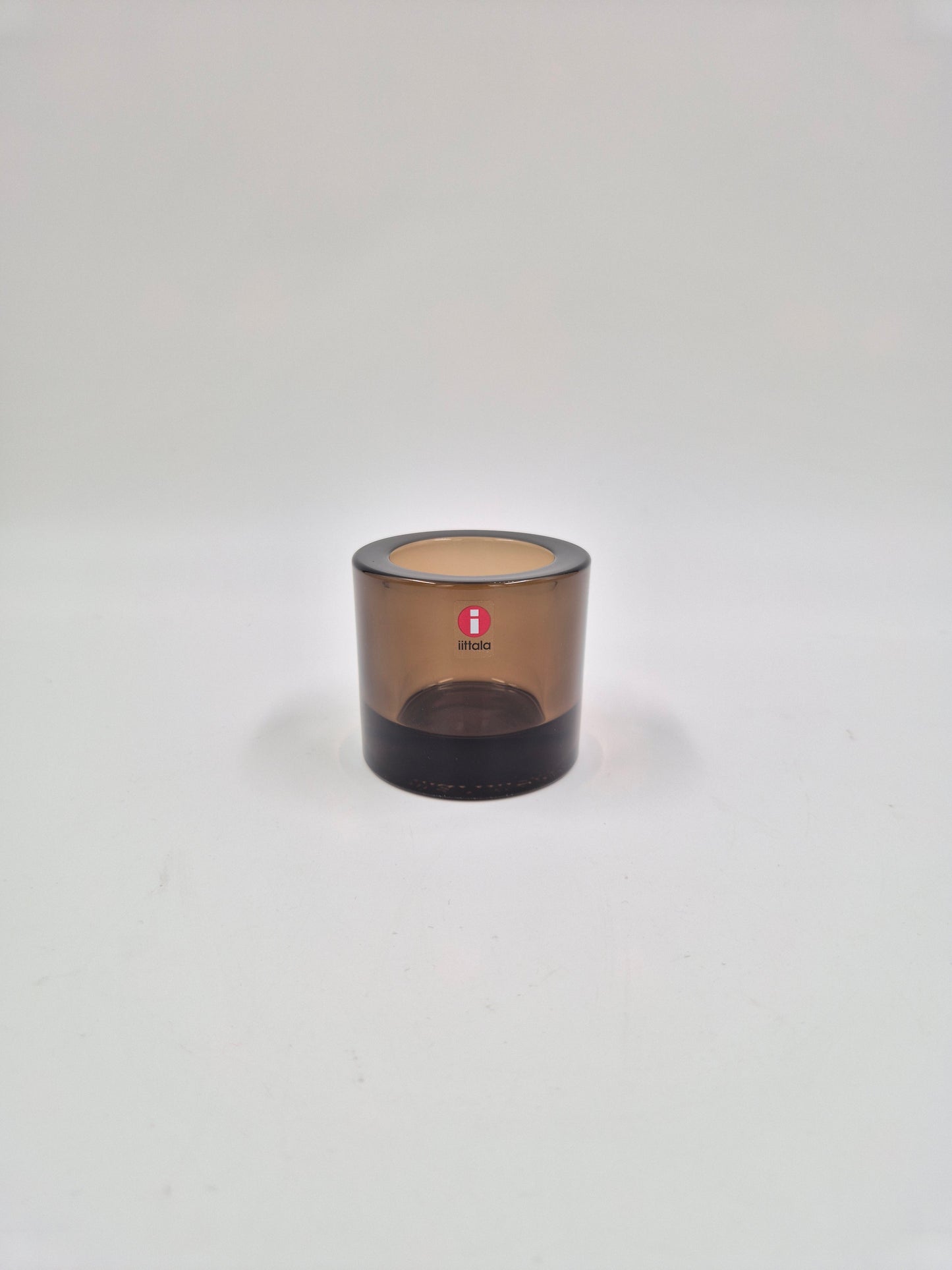 Vintage Iittala Kivi Candle Holder Sand (Hiekka) | Finnish Design by Heikki Orvola | Scandinavian Glass Tealight Holder