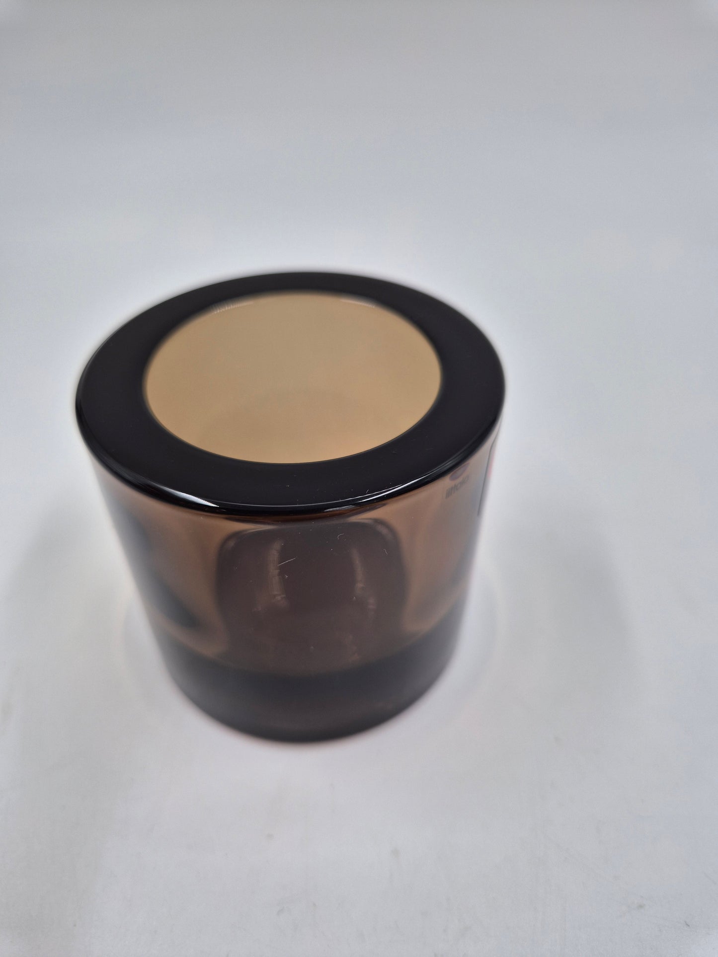 Vintage Iittala Kivi Candle Holder Sand (Hiekka) | Finnish Design by Heikki Orvola | Scandinavian Glass Tealight Holder