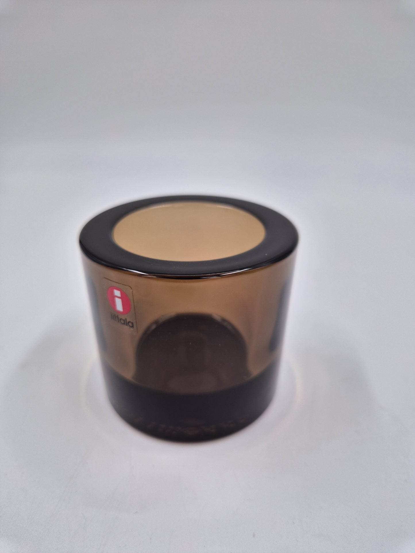 Vintage Iittala Kivi Candle Holder Sand (Hiekka) | Finnish Design by Heikki Orvola | Scandinavian Glass Tealight Holder