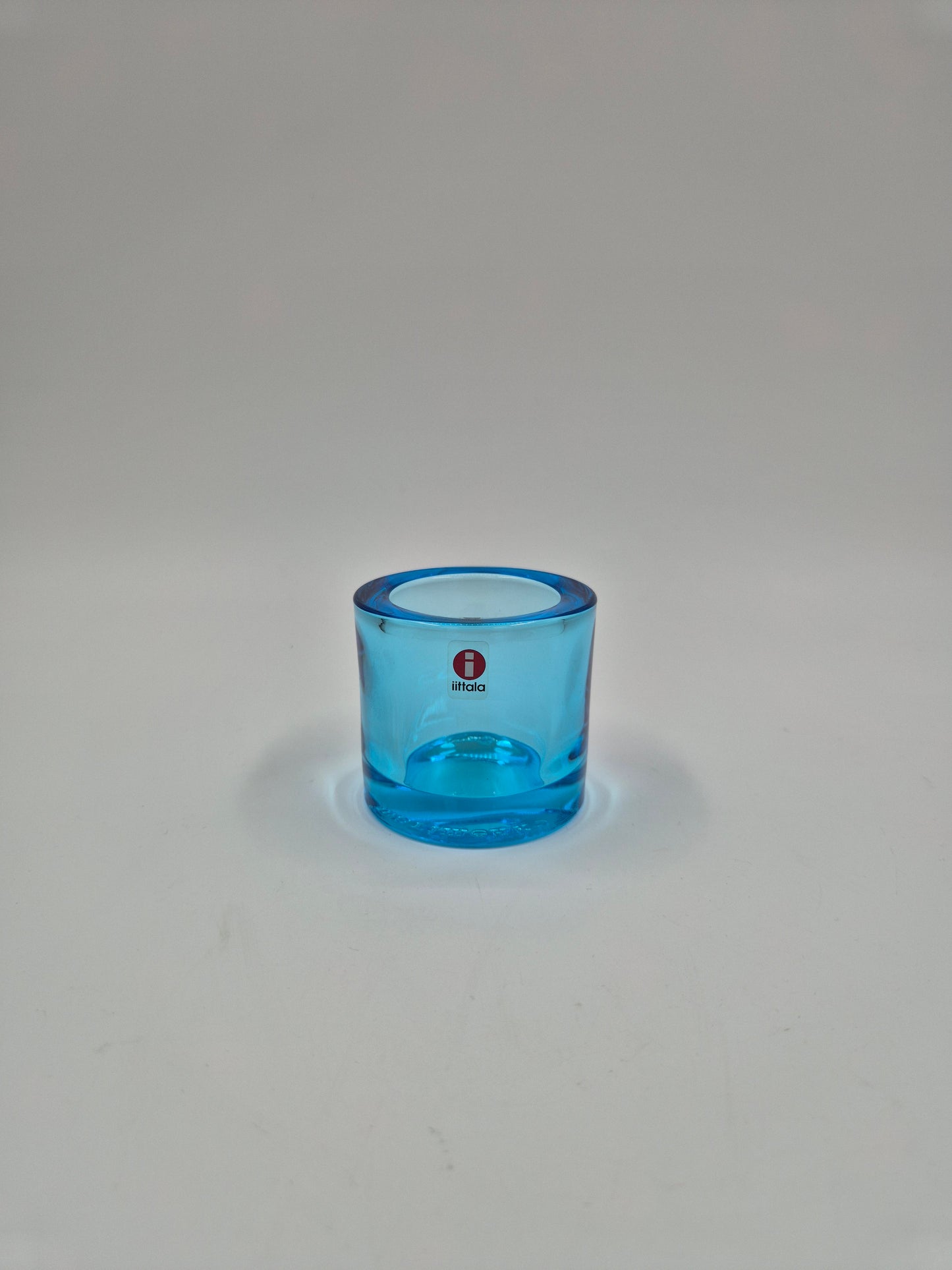 Iittala Kivi Light Blue Candle Holder 60 mm | Heikki Orvola | Finnish Art Glass | Scandinavian Design | Vintage Tealight Holder