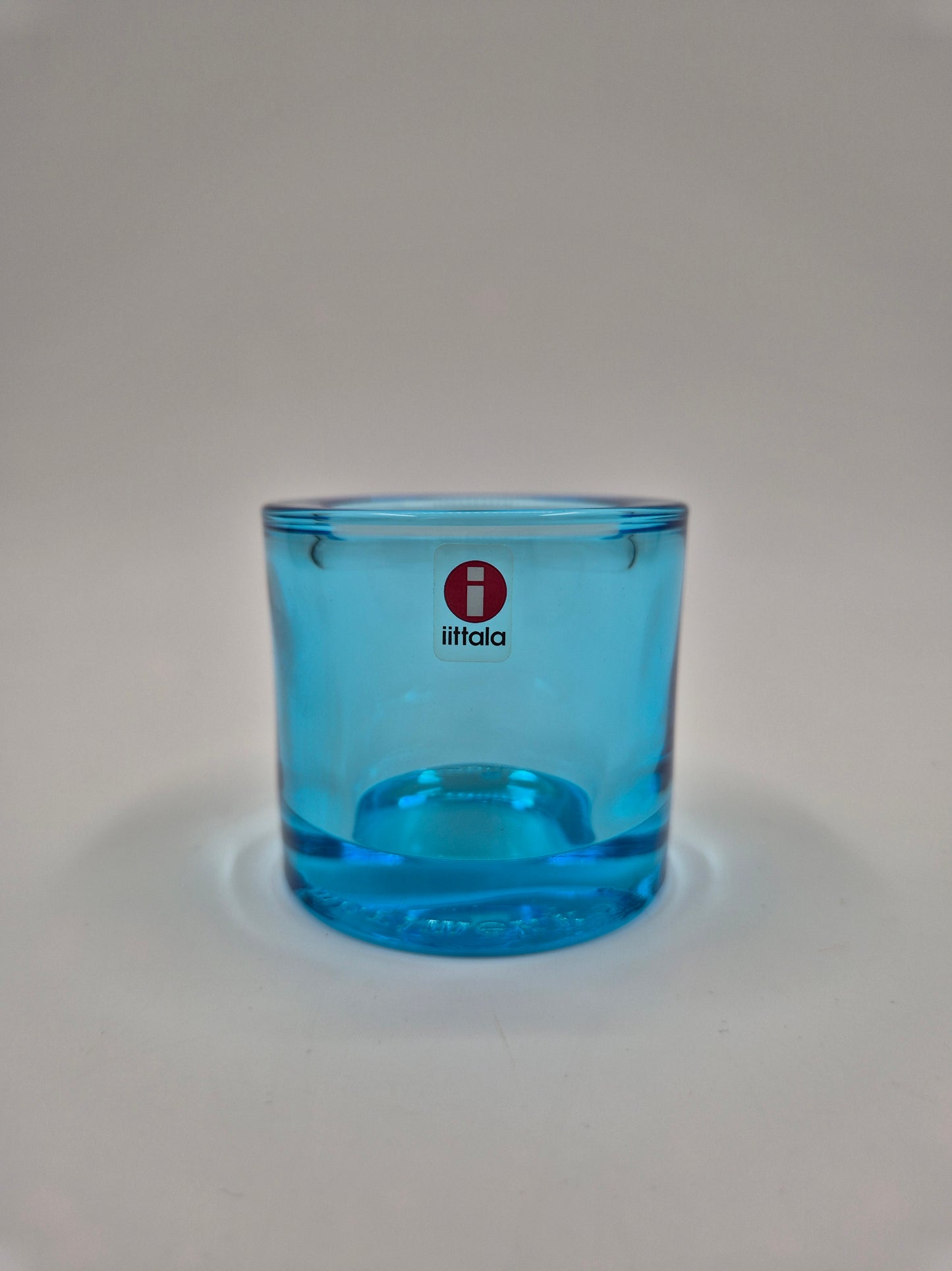 Iittala Kivi Light Blue Candle Holder 60 mm | Heikki Orvola | Finnish Art Glass | Scandinavian Design | Vintage Tealight Holder