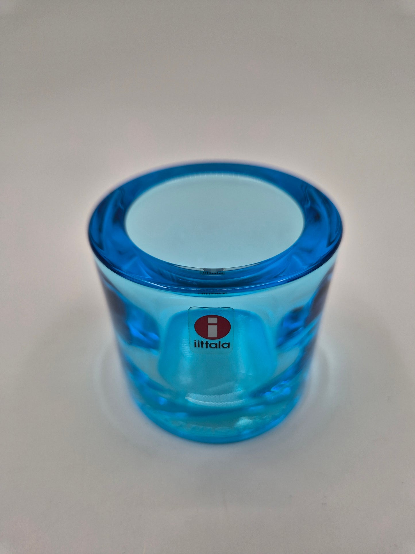 Iittala Kivi Light Blue Candle Holder 60 mm | Heikki Orvola | Finnish Art Glass | Scandinavian Design | Vintage Tealight Holder