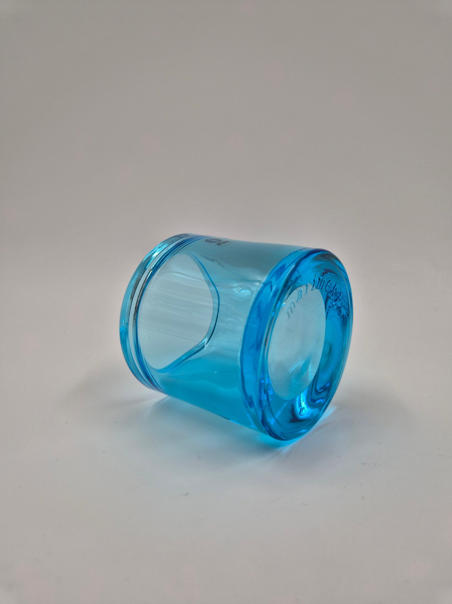 Iittala Kivi Light Blue Candle Holder 60 mm | Heikki Orvola | Finnish Art Glass | Scandinavian Design | Vintage Tealight Holder