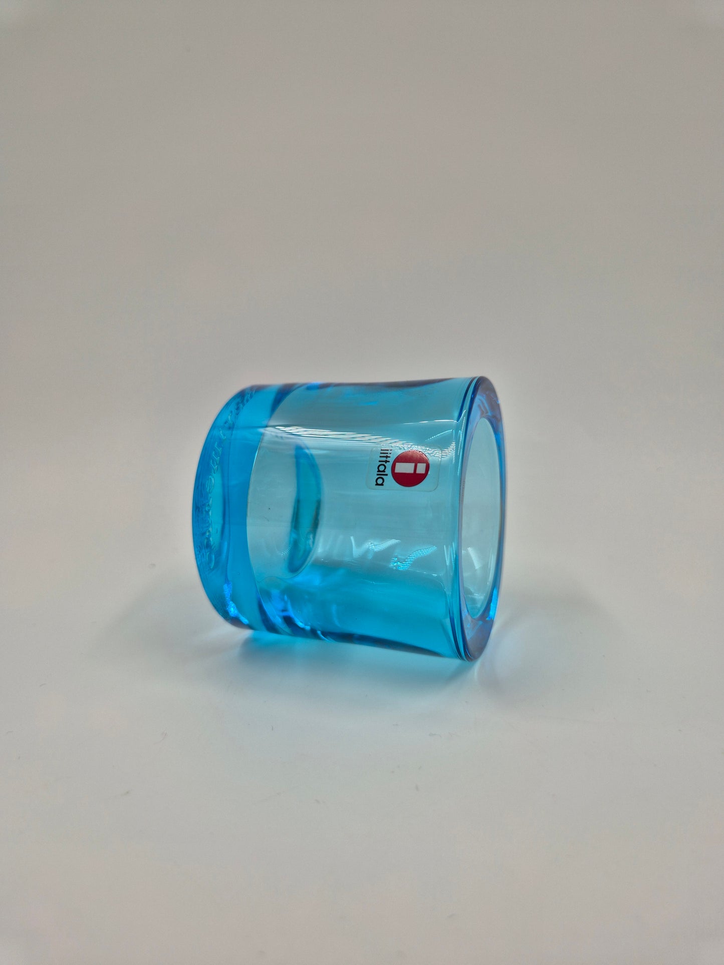 Iittala Kivi Light Blue Candle Holder 60 mm | Heikki Orvola | Finnish Art Glass | Scandinavian Design | Vintage Tealight Holder