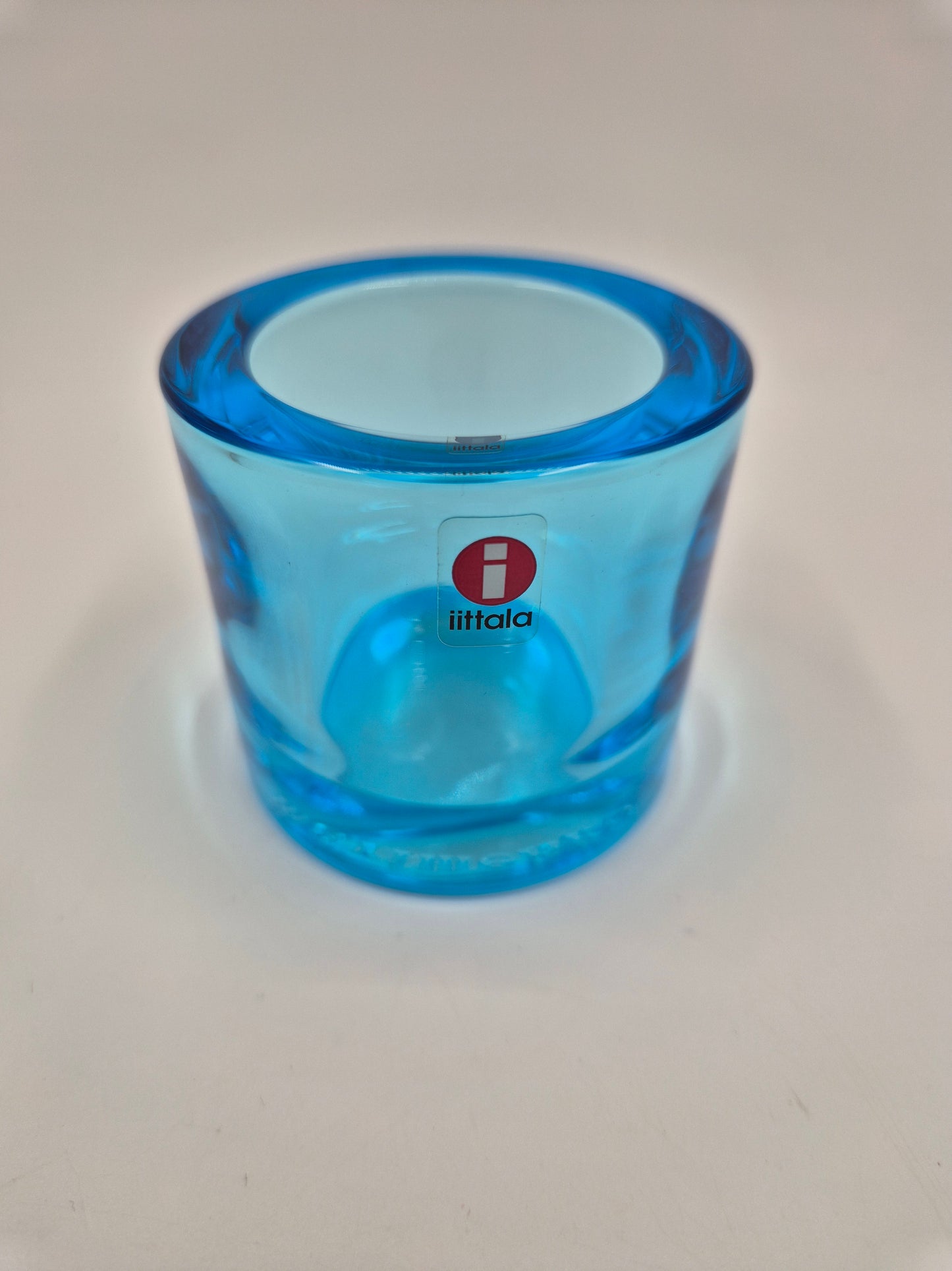 Iittala Kivi Light Blue Candle Holder 60 mm | Heikki Orvola | Finnish Art Glass | Scandinavian Design | Vintage Tealight Holder