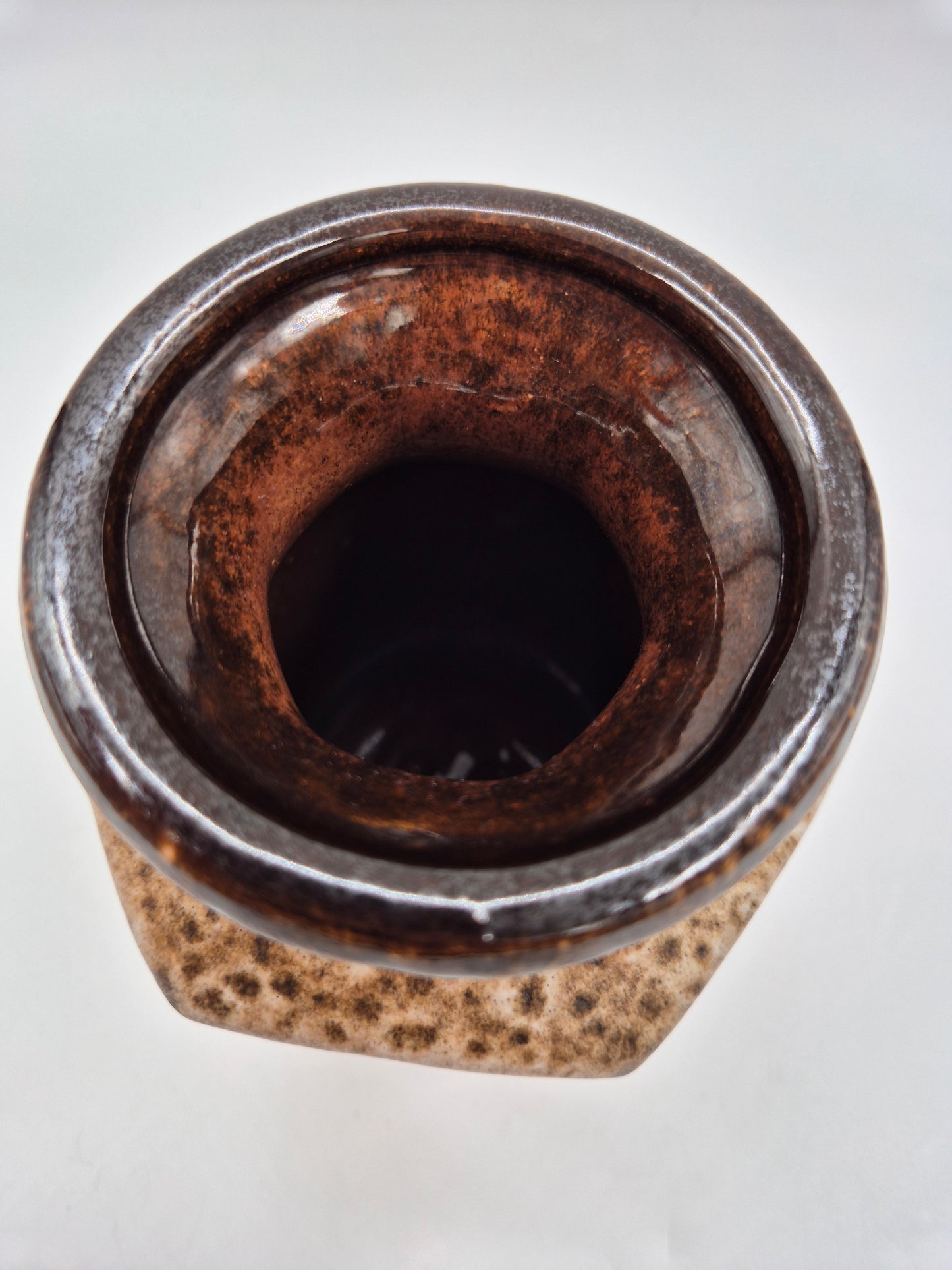 Scheurich Keramik 297-16 Vase – Vintage West German Pottery Vase in Brown & Cream Glaze | Mid Century Modern