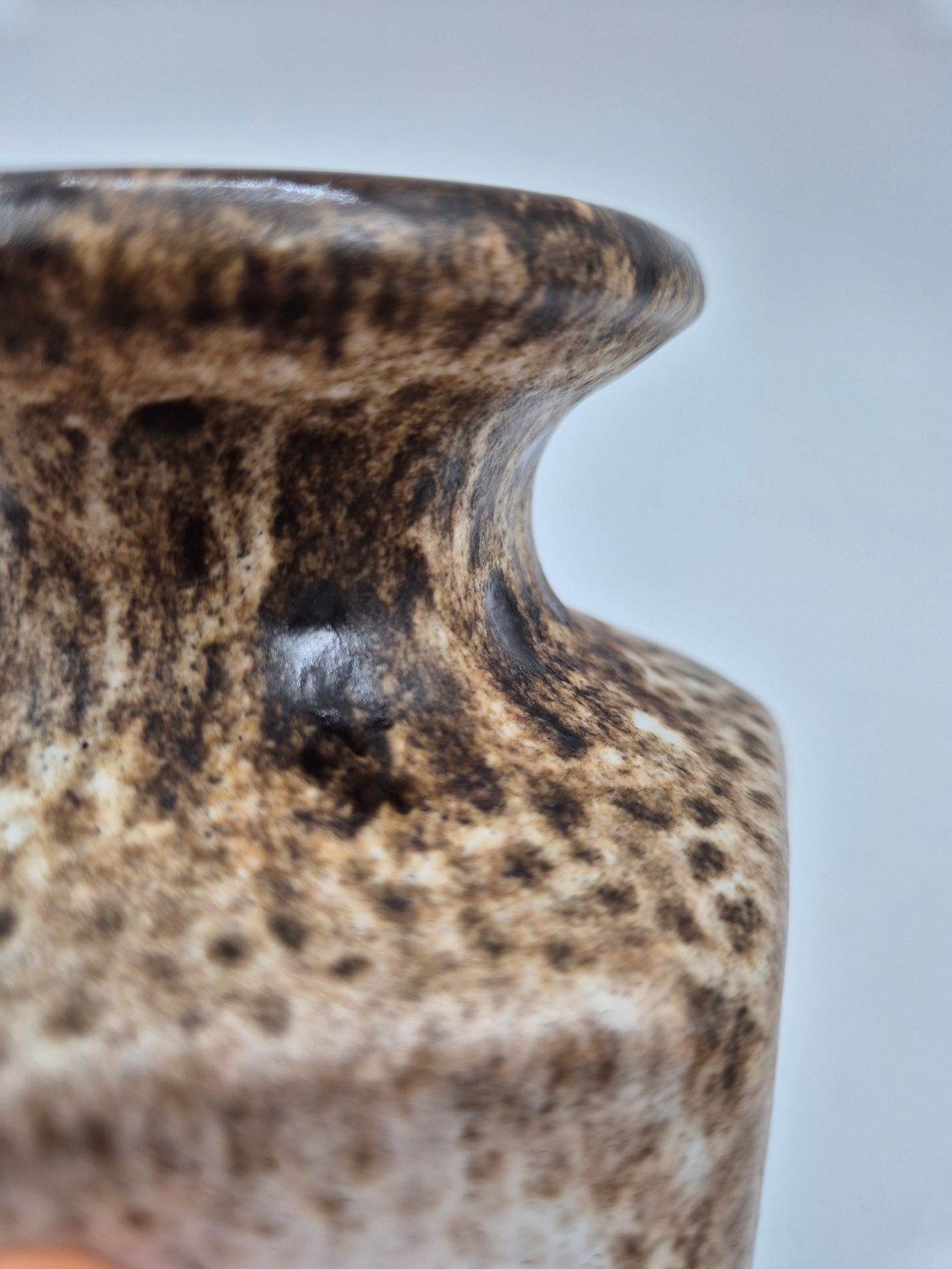 Scheurich Keramik 297-16 Vase – Vintage West German Pottery Vase in Brown & Cream Glaze | Mid Century Modern