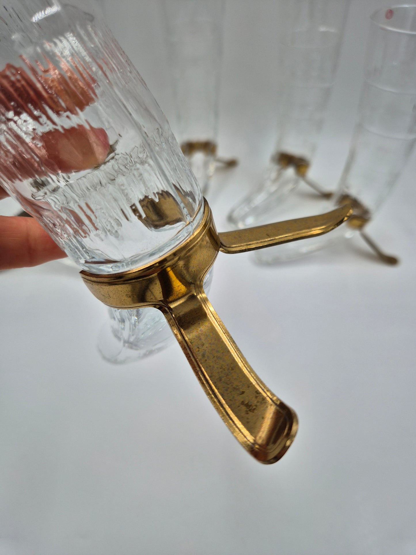 Iittala Harald Beer Horn - Valto Kokko - Vintage Finnish Glass with Brass Stand