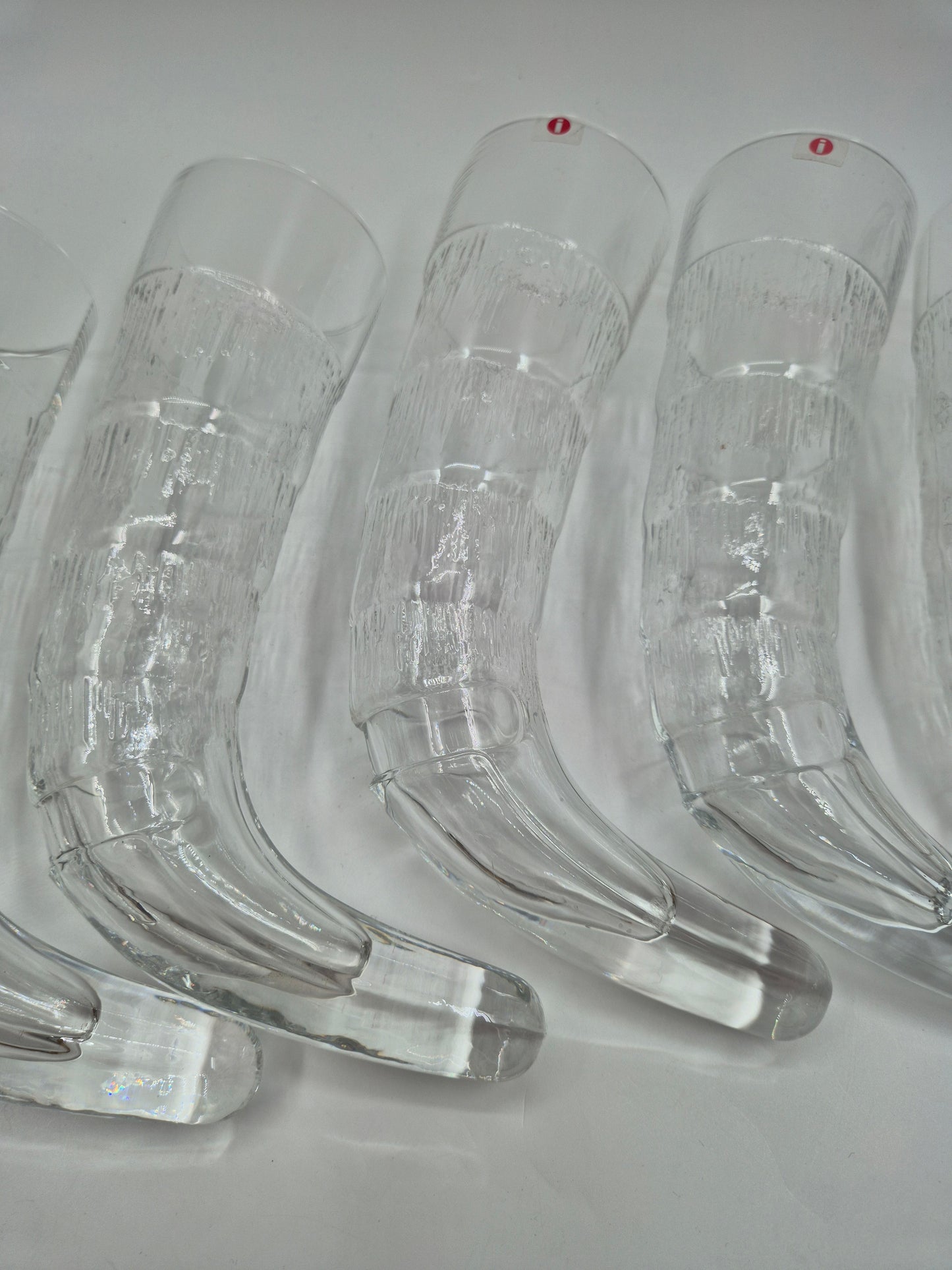 Iittala Harald Beer Horn - Valto Kokko - Vintage Finnish Glass with Brass Stand