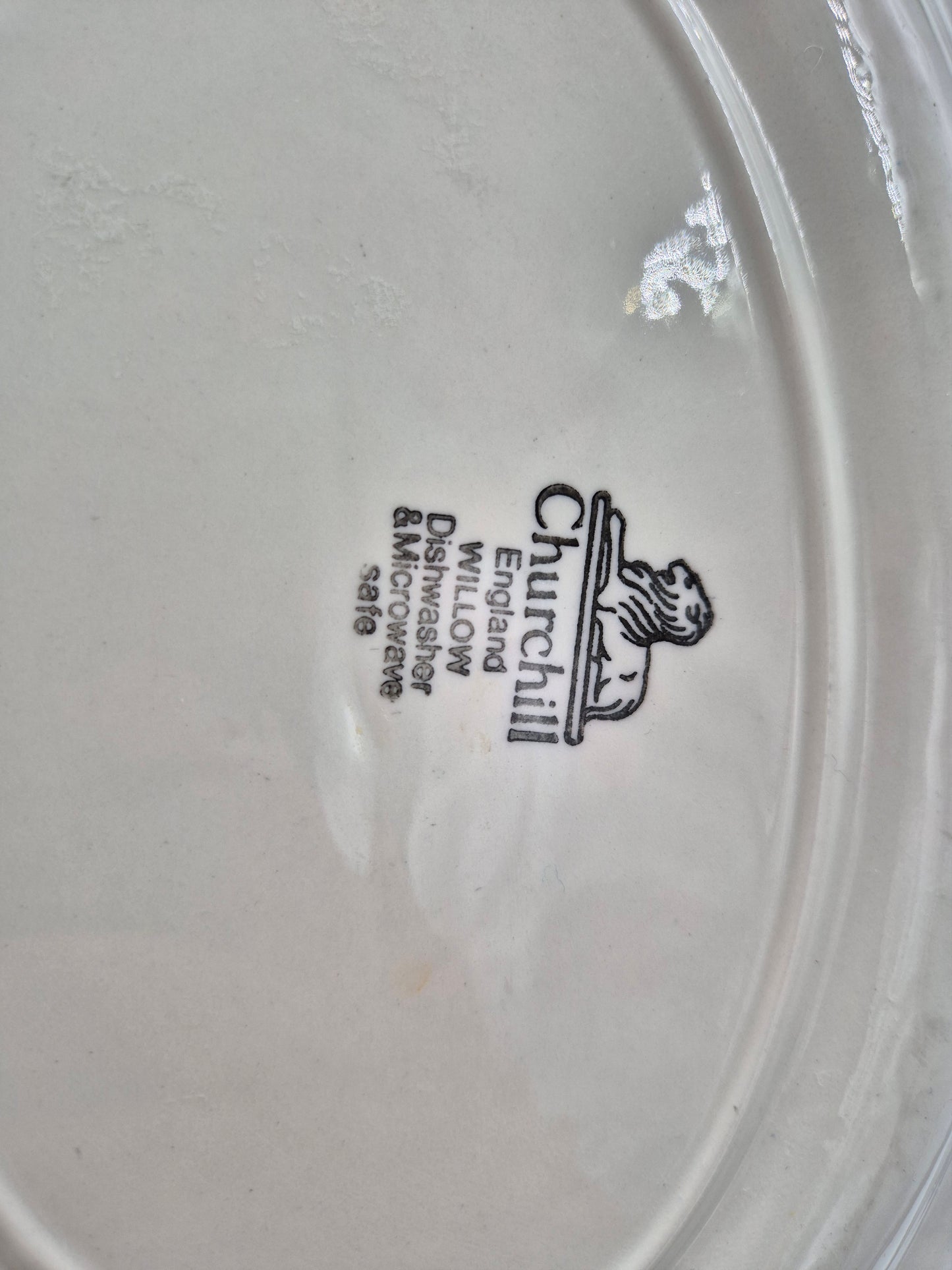 Churchill Willow Blue Oval Serving Platter – 25 x 21 cm – Made in England