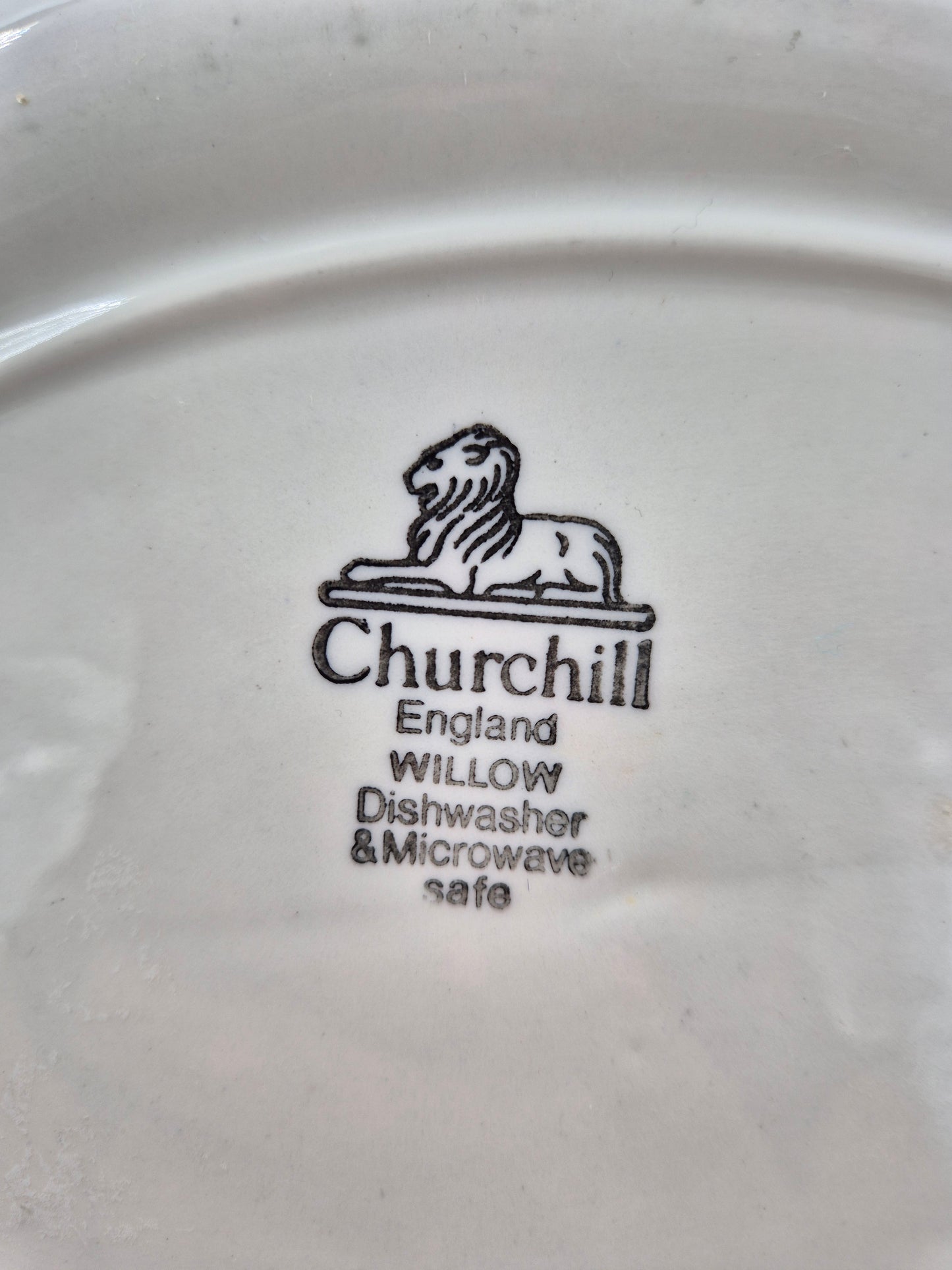Churchill Willow Blue Oval Serving Platter – 25 x 21 cm – Made in England