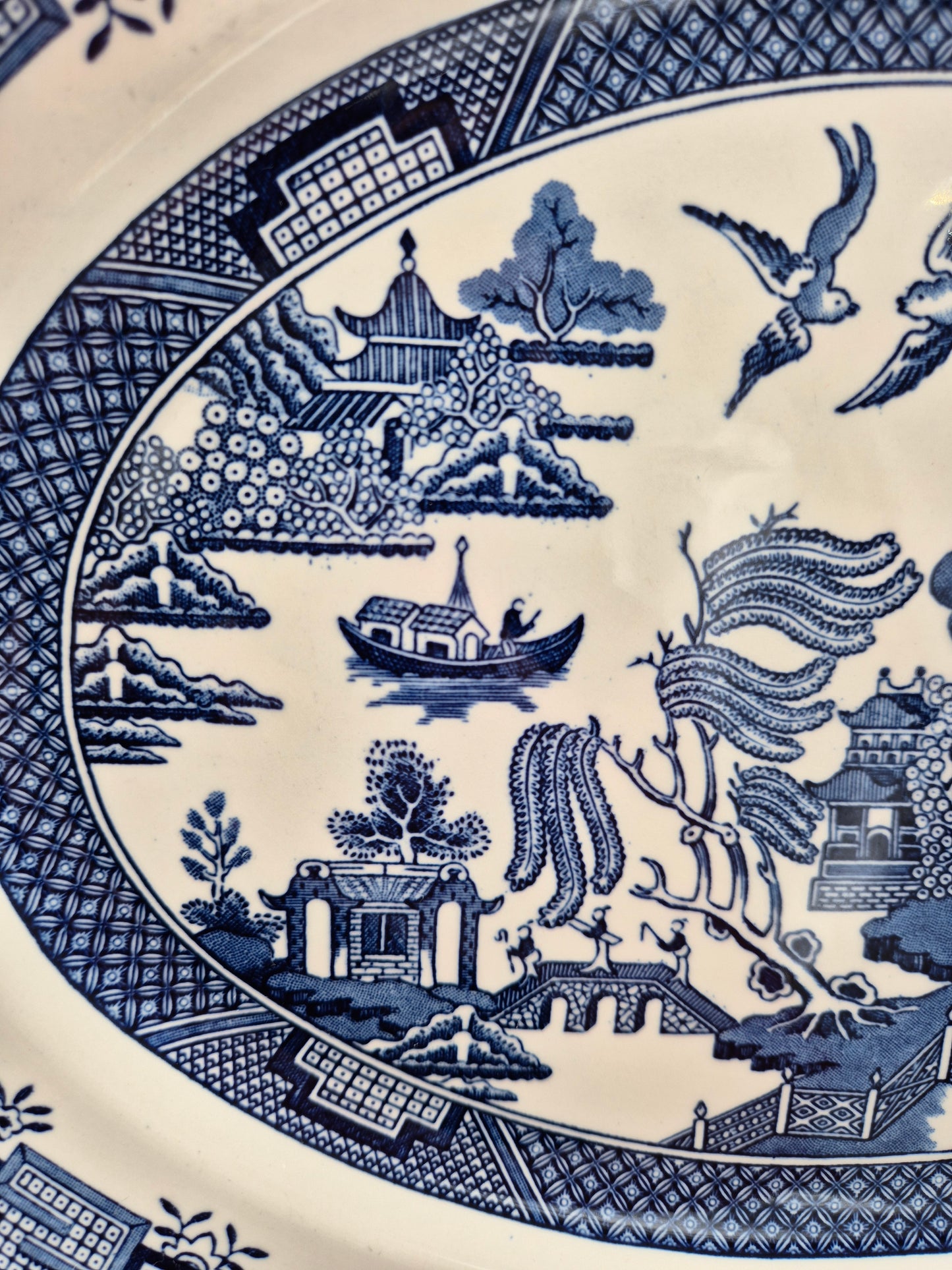 Churchill Willow Blue Oval Serving Platter – 25 x 21 cm – Made in England