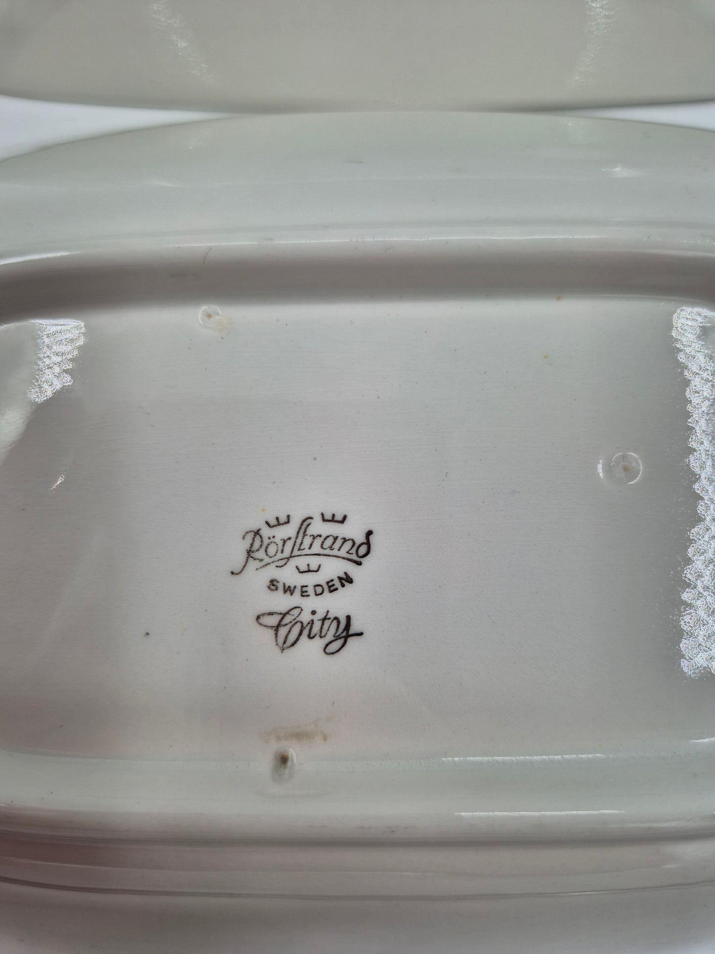 Pair of Rörstrand City Serving Dishes by Olle Alberius – Vintage Swedish Porcelain Bowls 15.5 × 21 cm