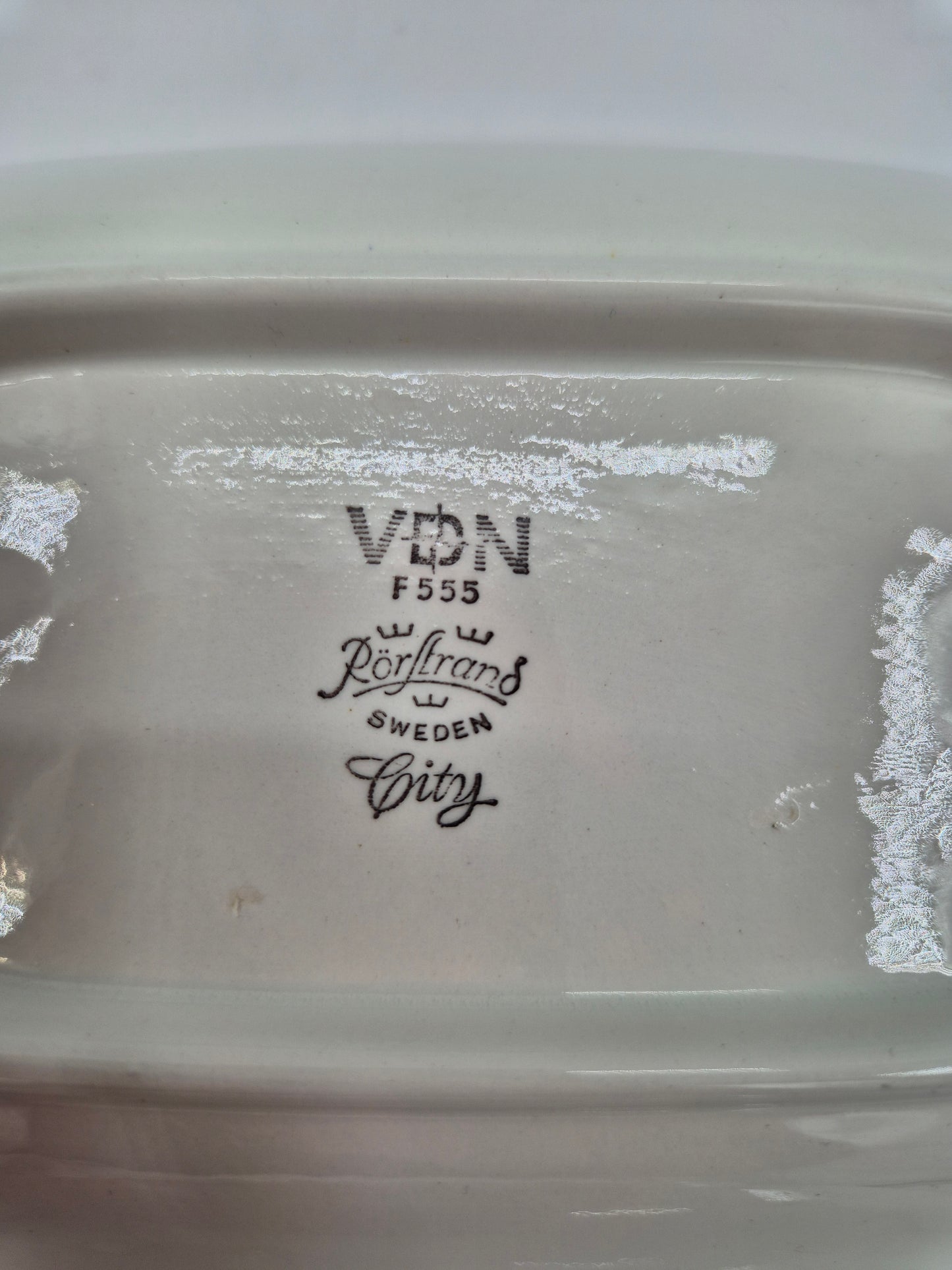 Pair of Rörstrand City Serving Dishes by Olle Alberius – Vintage Swedish Porcelain Bowls 15.5 × 21 cm